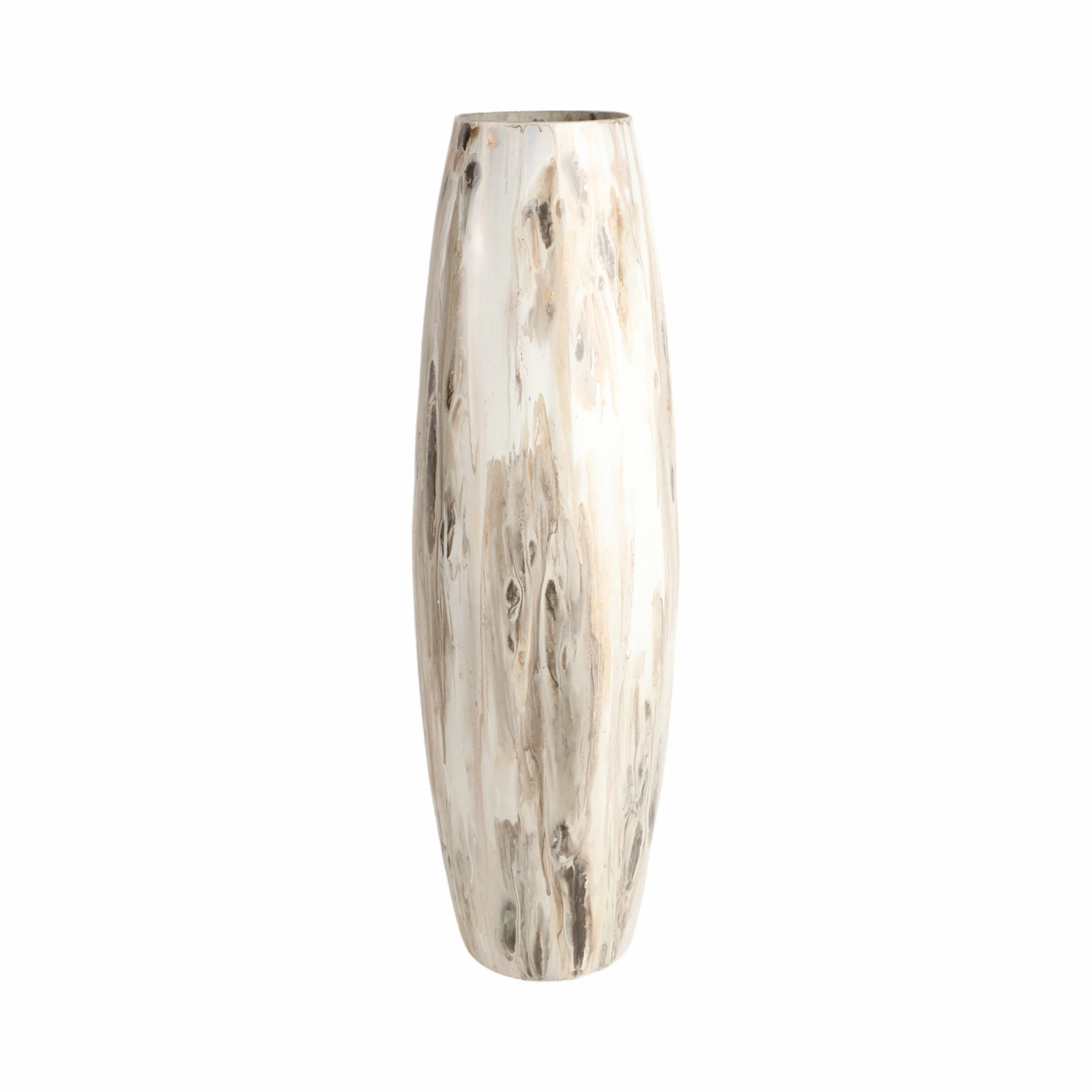 31" Curved Glass Vase Neutral Drip Finish, Multi