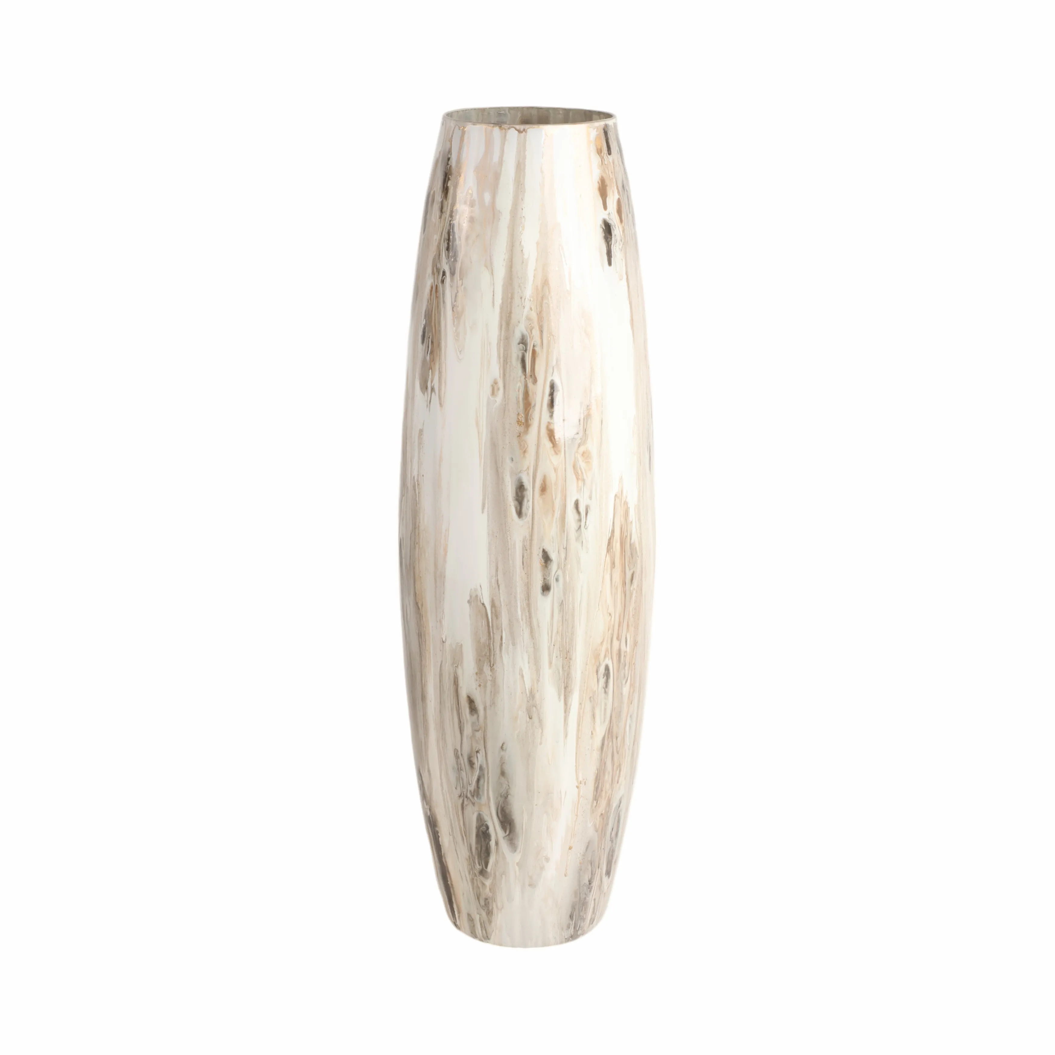 31" Curved Glass Vase Neutral Drip Finish, Multi