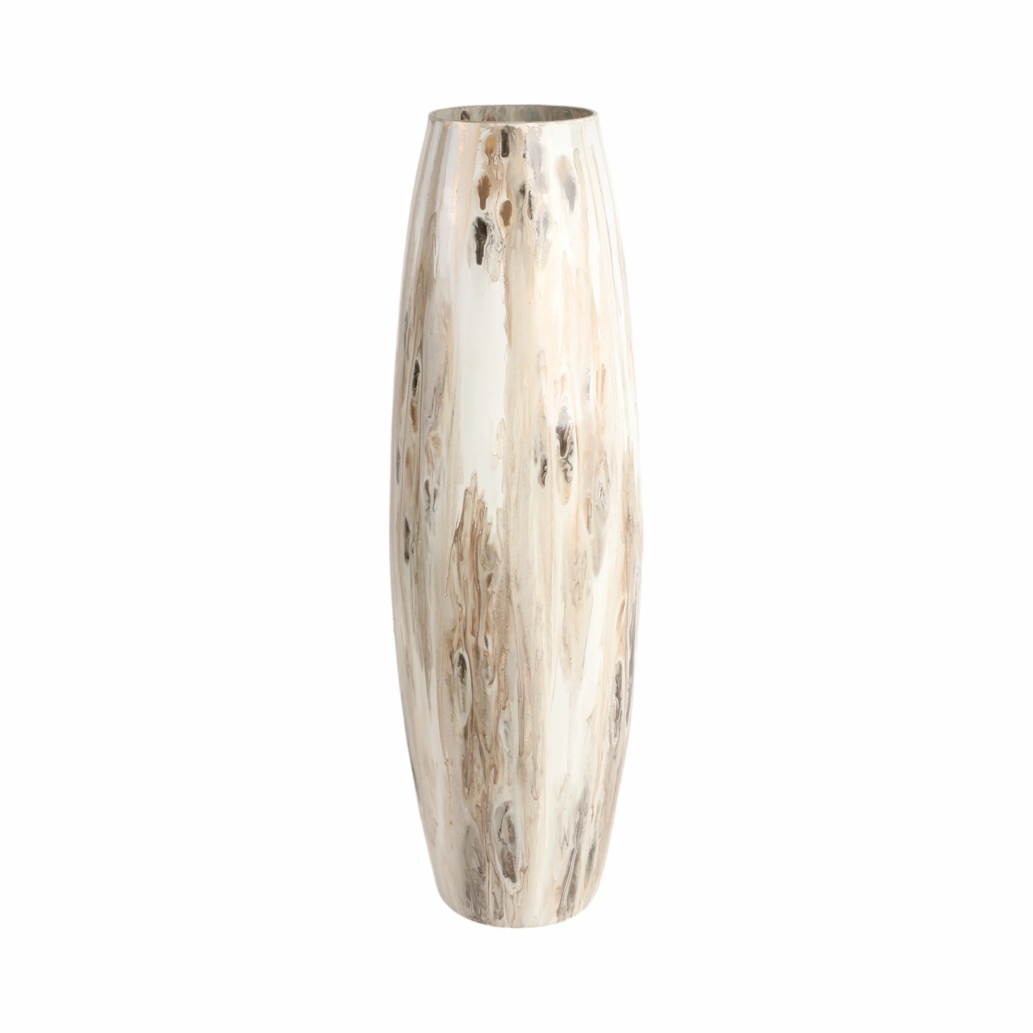 31" Curved Glass Vase Neutral Drip Finish, Multi