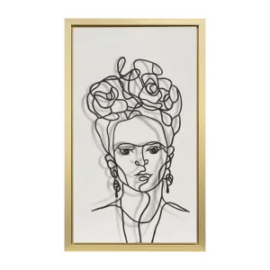 36X59, HAND PAINTED FRIDA ILLUSION, WHT/BLK