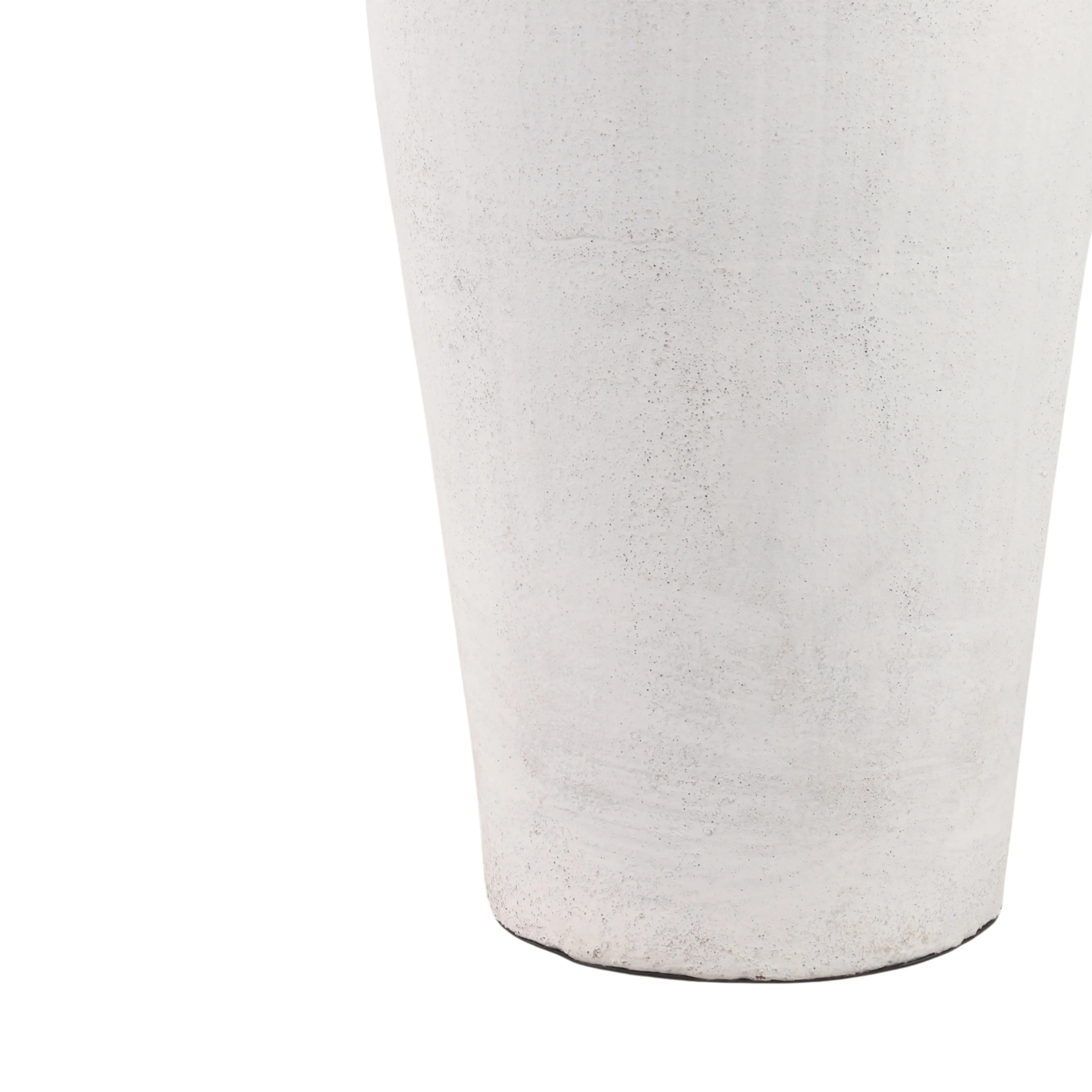 39" Terracotta Floor Vase W/handles, Ivory