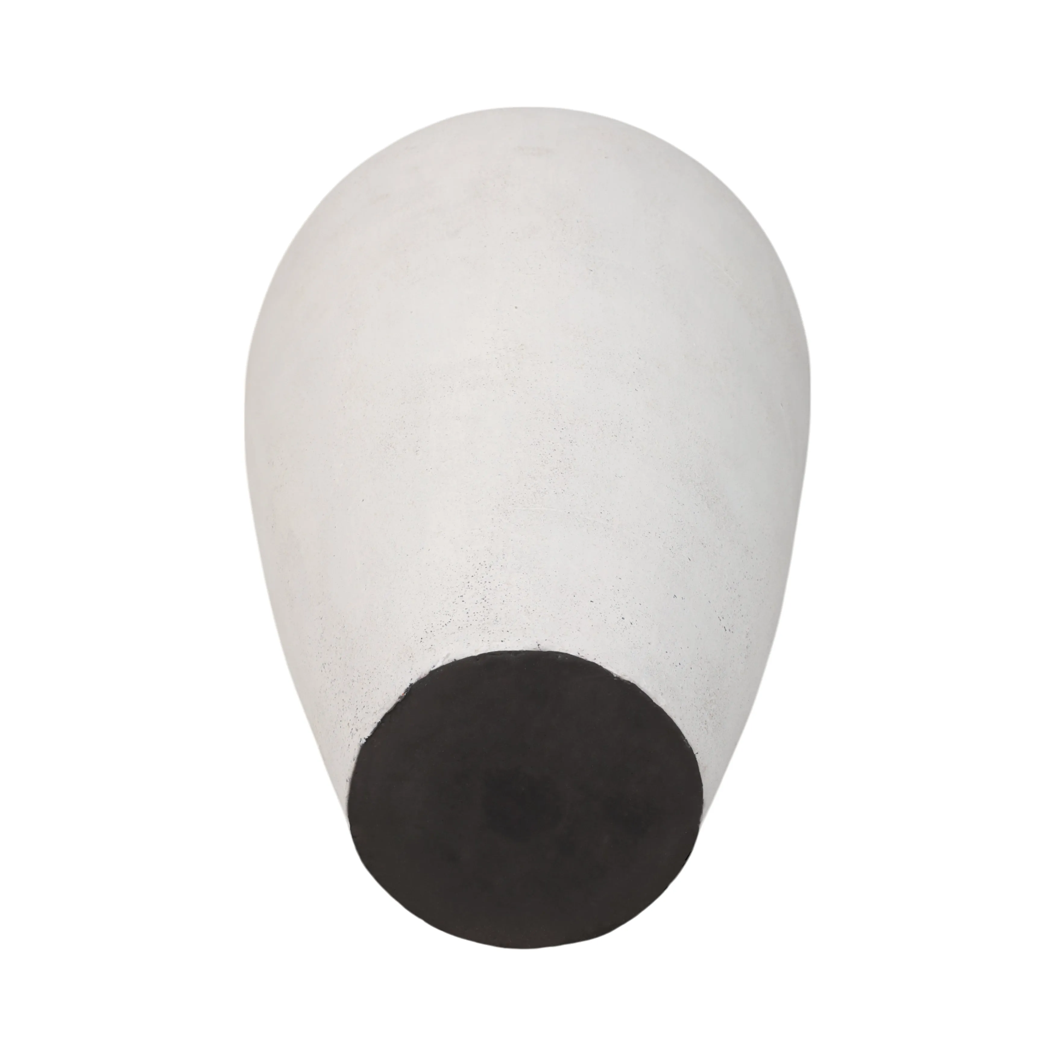 40" Terracotta Floor Vase Pointy Handles, Ivory