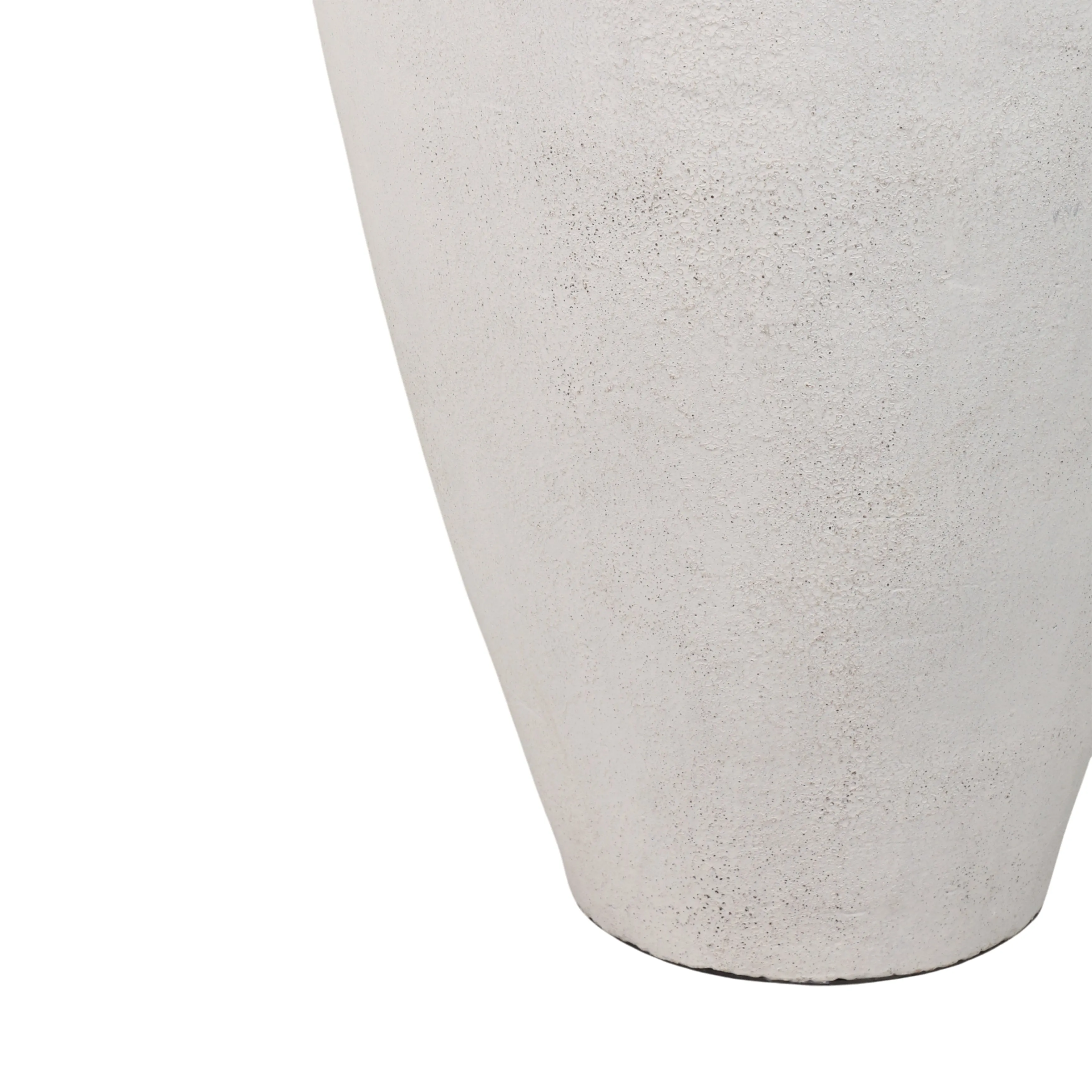40" Terracotta Floor Vase Pointy Handles, Ivory