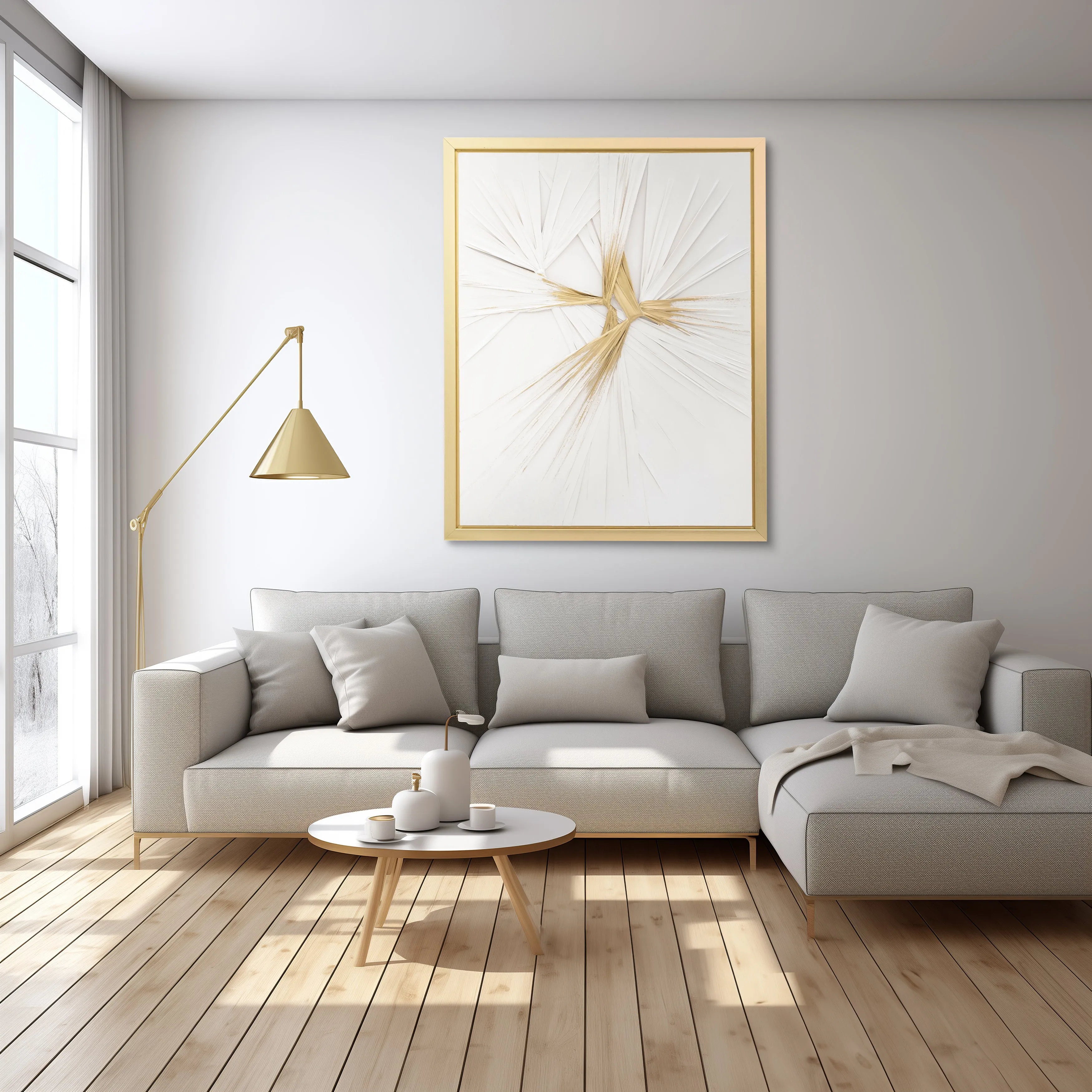 47X59, HAND PAINTED TWIST, WHT/GLD