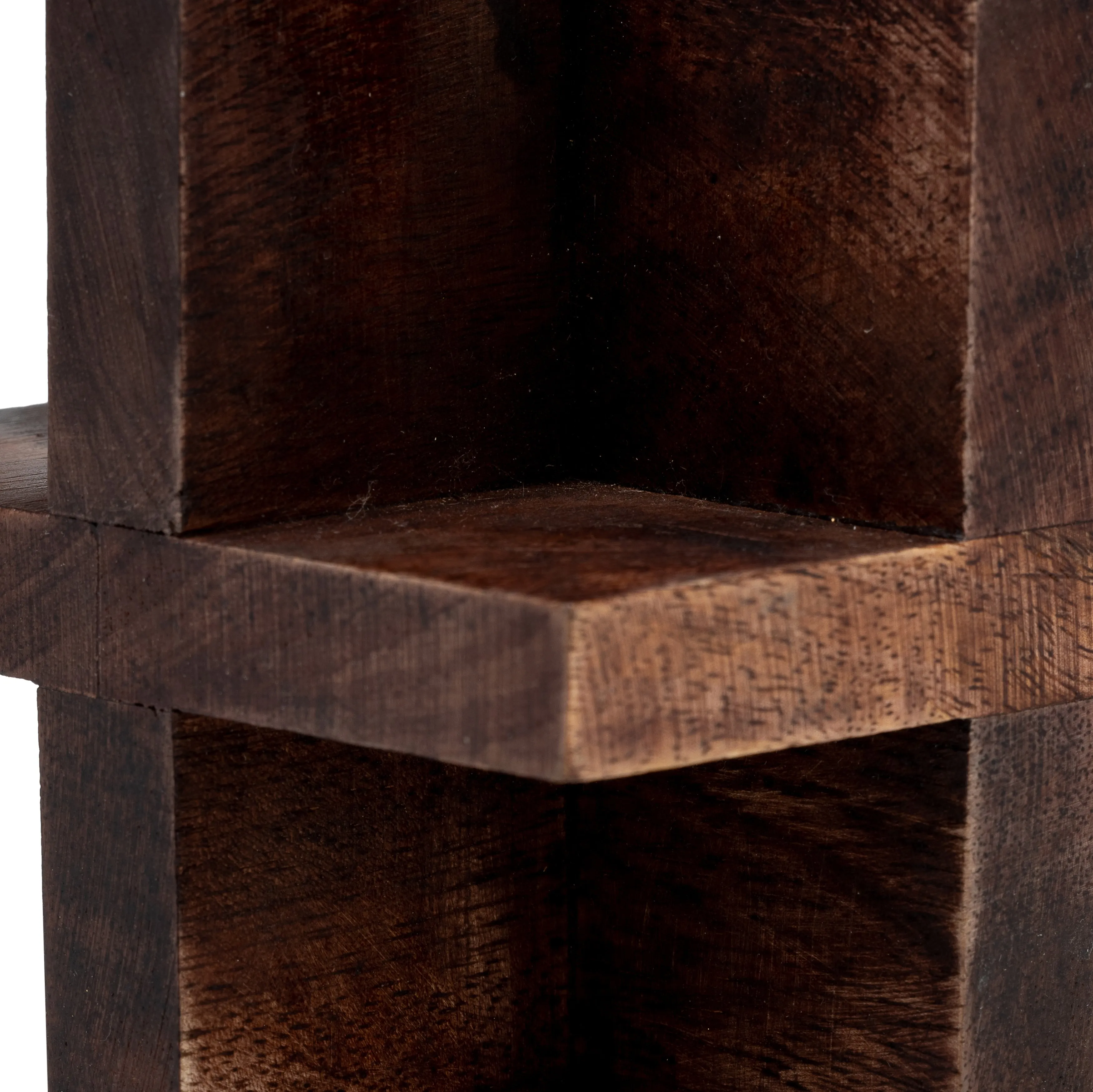 4", CROSS WOODEN ORB, BROWN