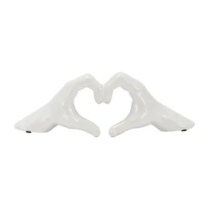 5" HAND-HEART, WHITE