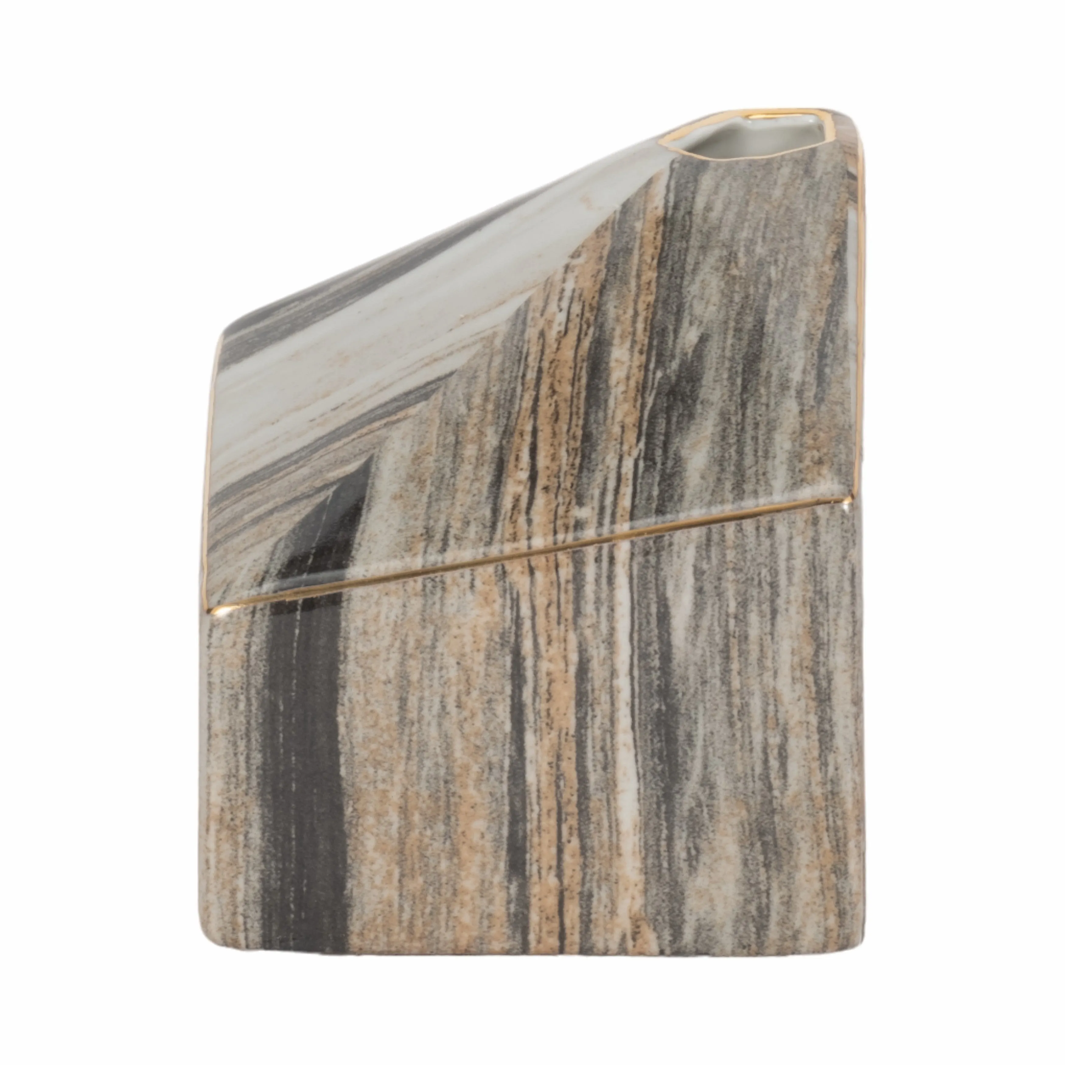 5" SALMIS SMALL VASE, GRAY MARBLE