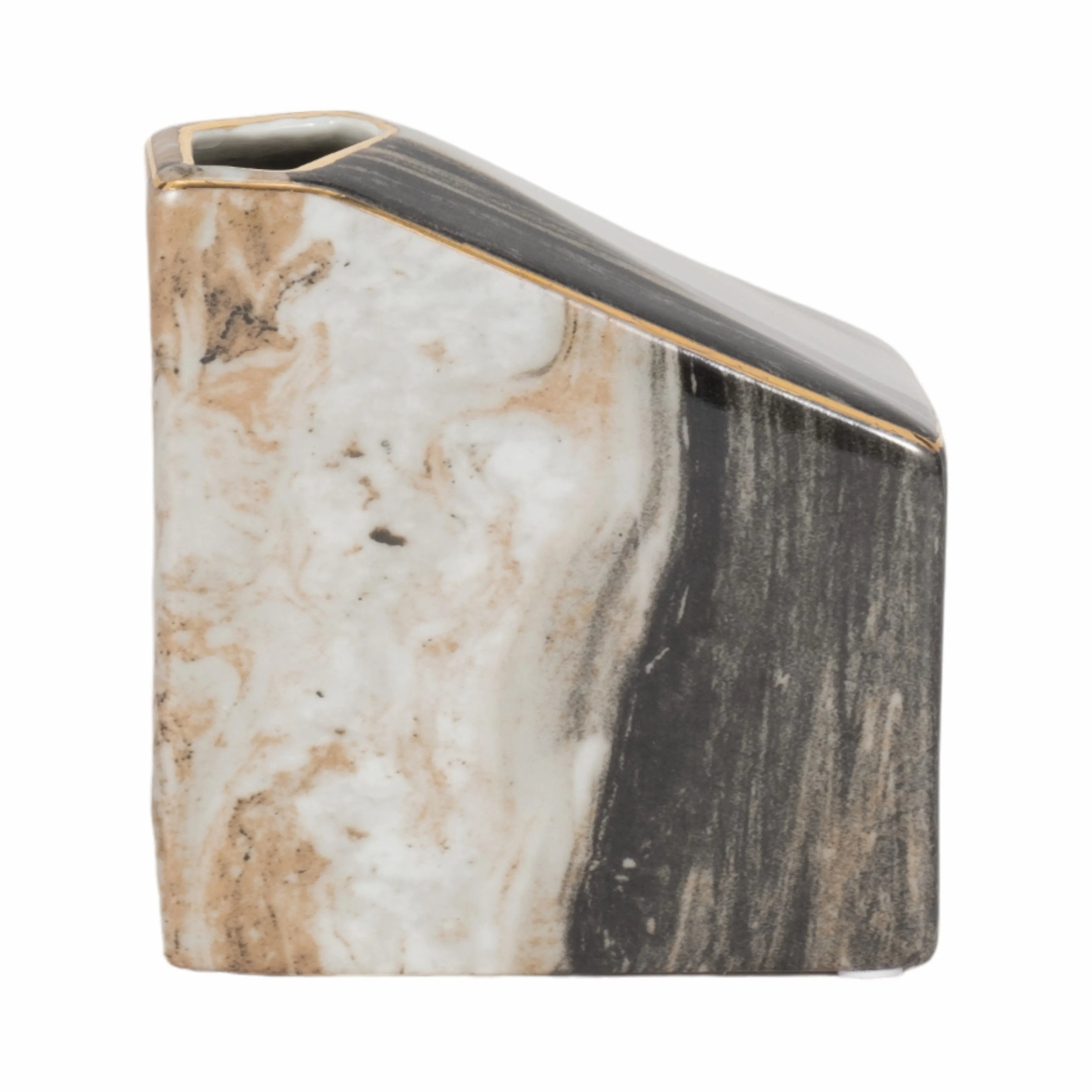 5" SALMIS SMALL VASE, GRAY MARBLE