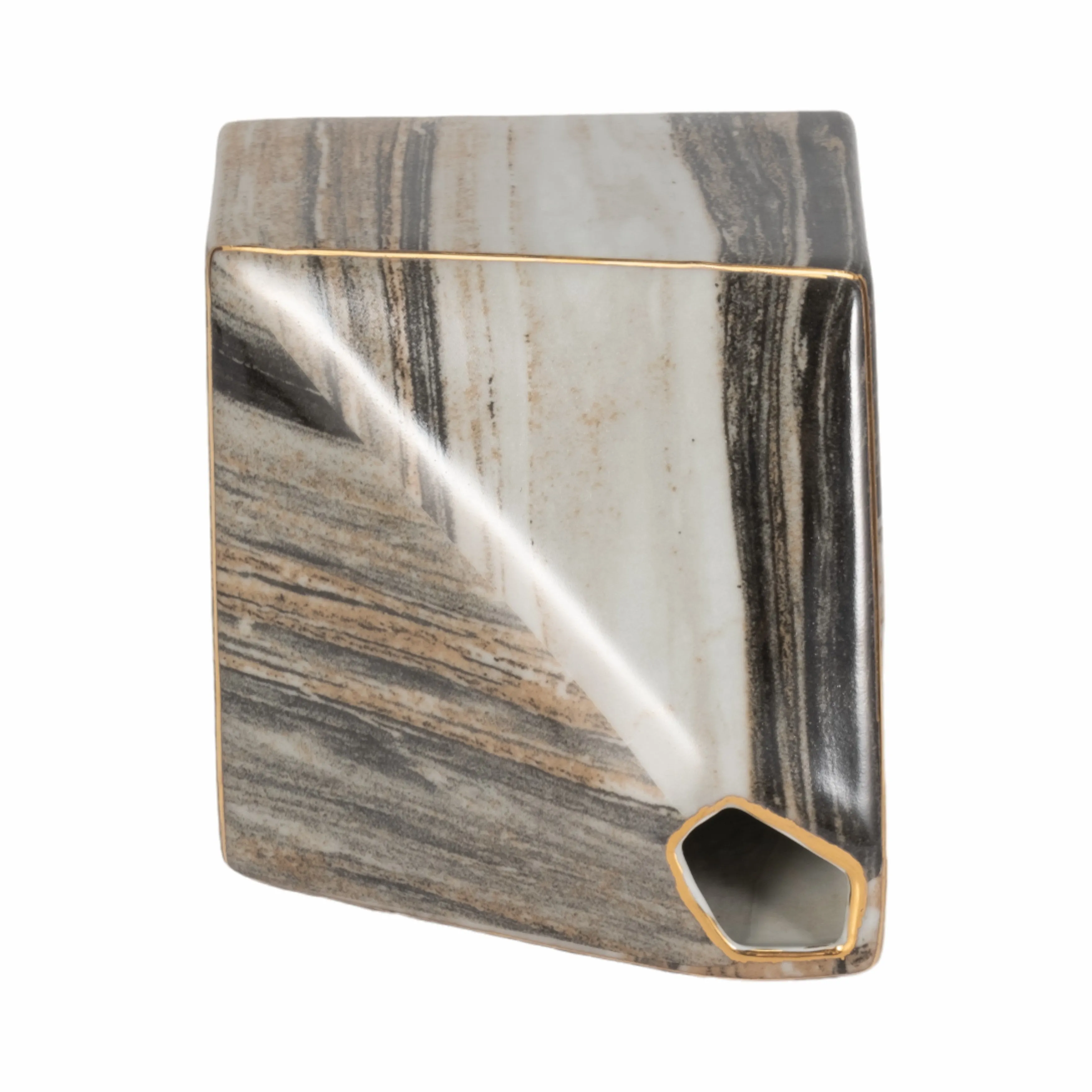 5" SALMIS SMALL VASE, GRAY MARBLE