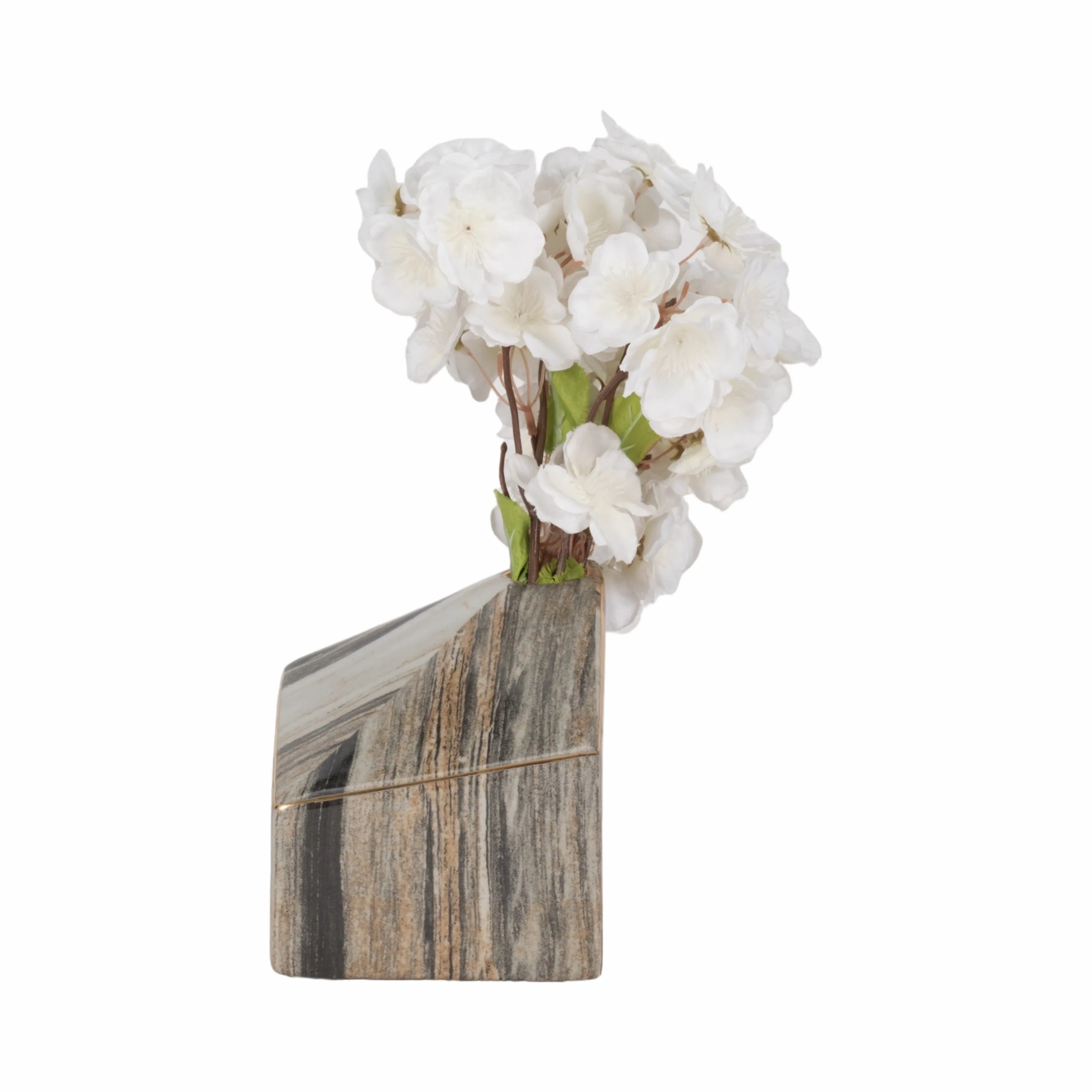 5" SALMIS SMALL VASE, GRAY MARBLE