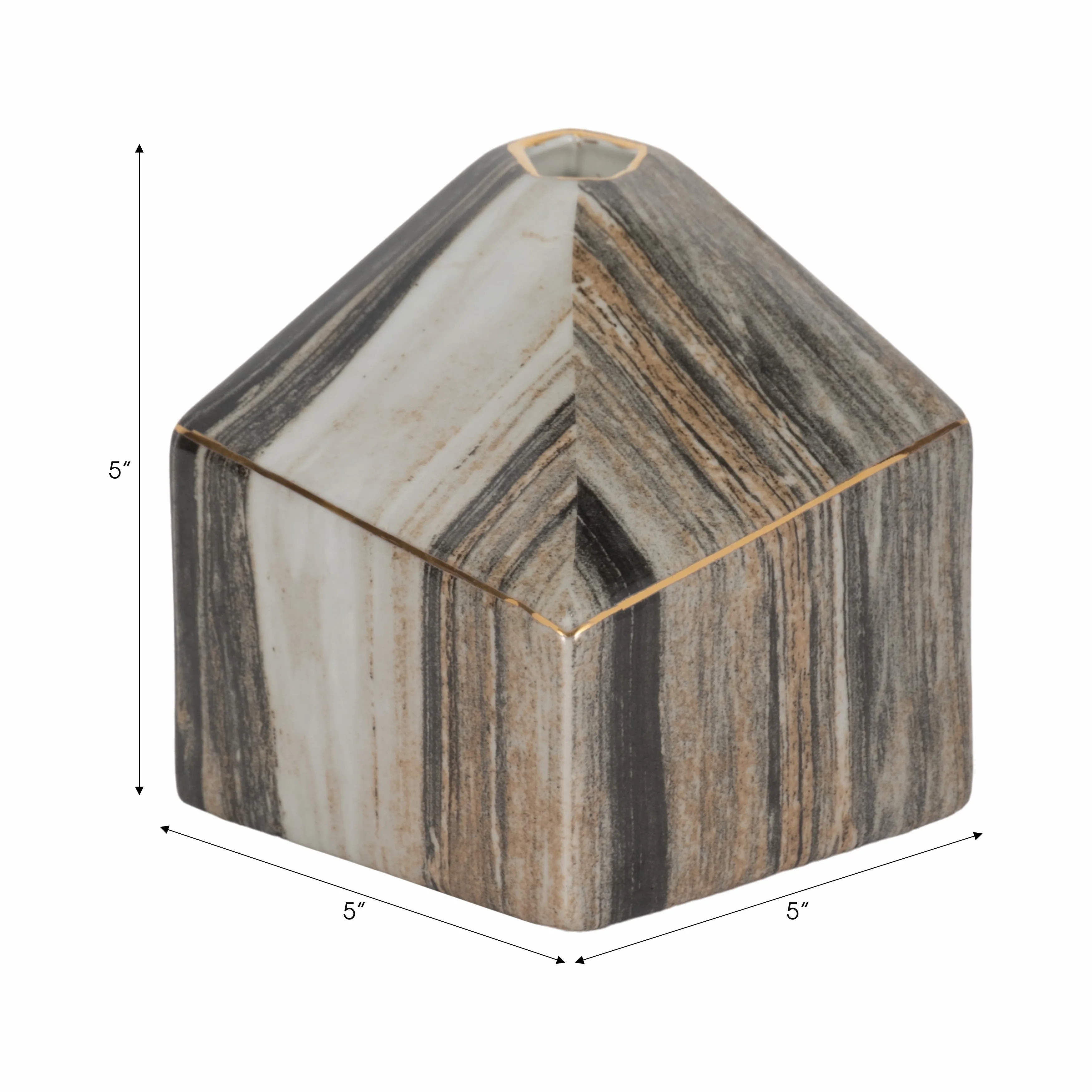5" SALMIS SMALL VASE, GRAY MARBLE