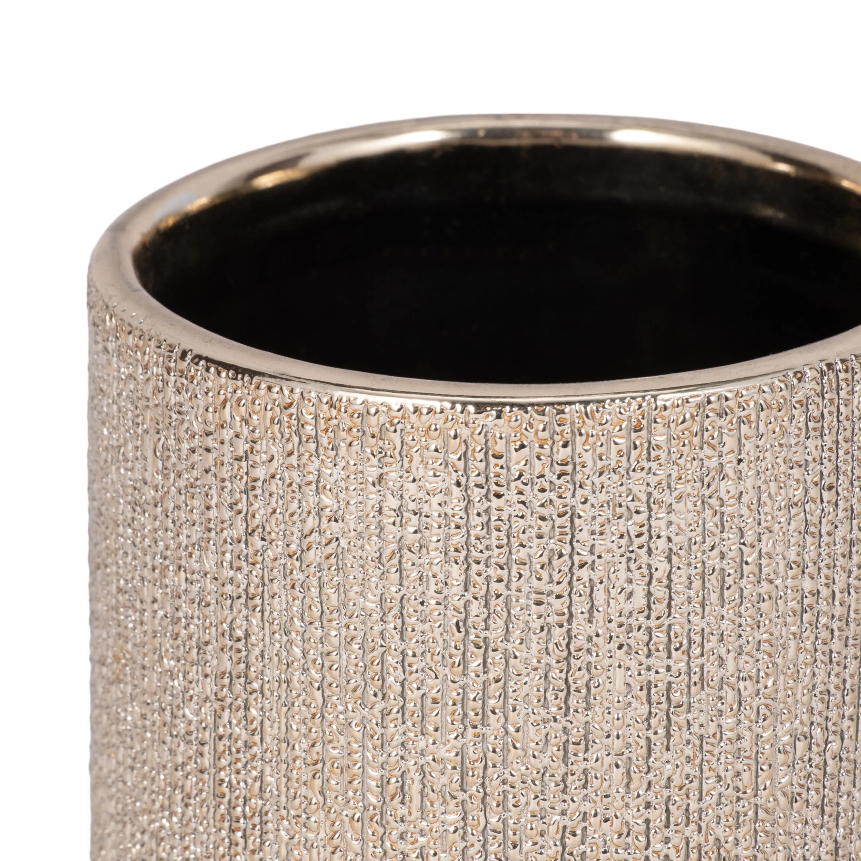 5"H BEADED PENCIL HOLDER, CHAMPAGNE