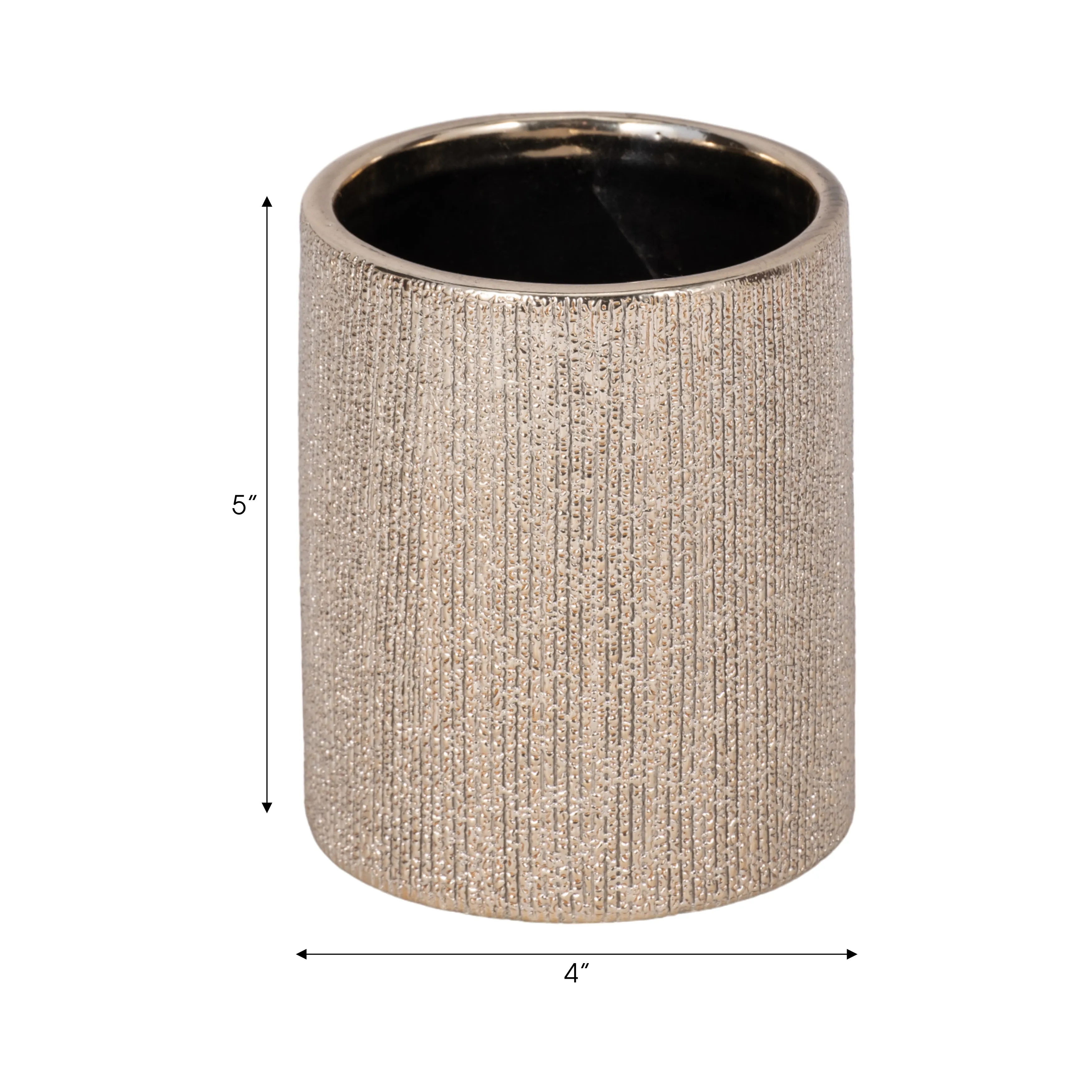 5"H BEADED PENCIL HOLDER, CHAMPAGNE