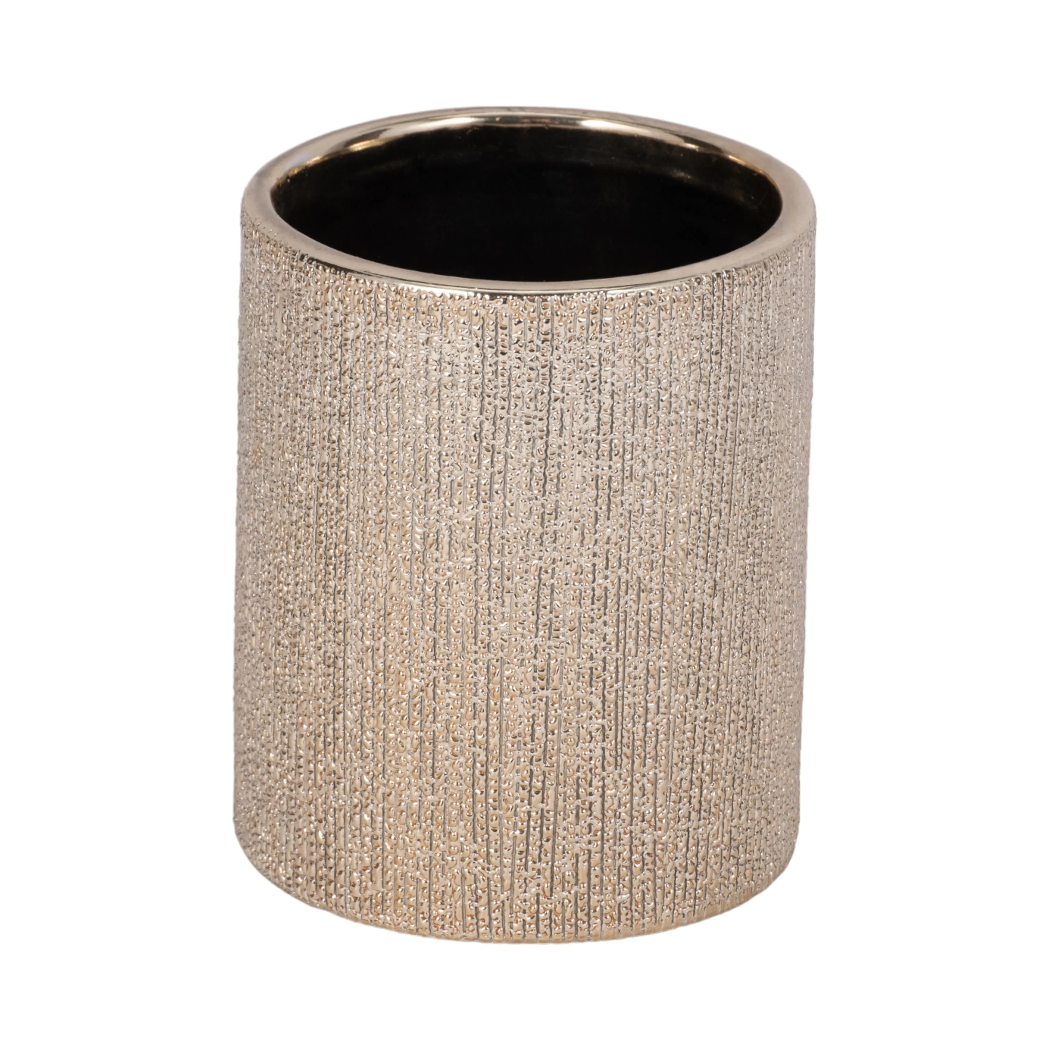 5"H BEADED PENCIL HOLDER, CHAMPAGNE