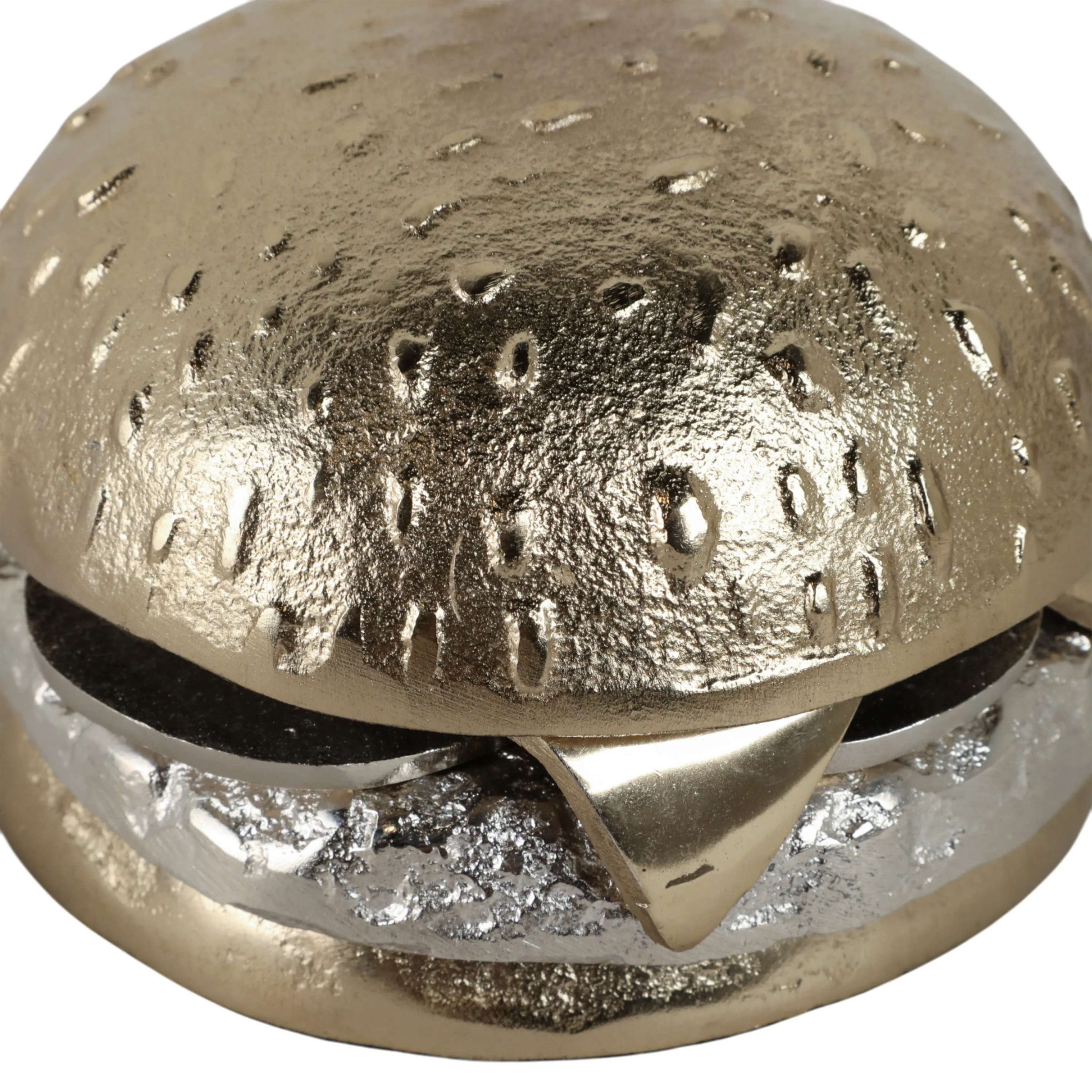 5x5" Mixed Metal Cheeseburger, Silver/gold