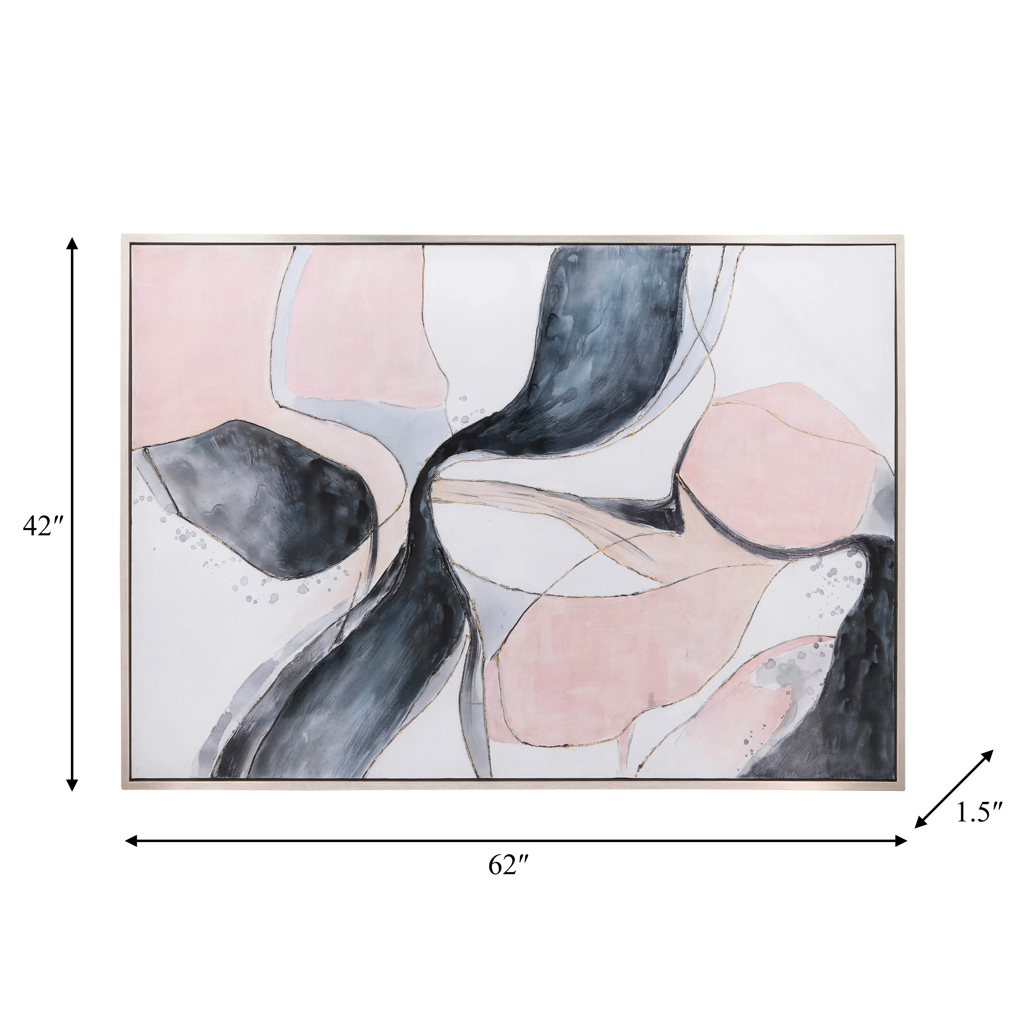 62X42 HANDPAINTED OIL CANVAS ABSTRACT, MULTI