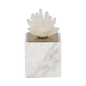 6" Julia Tall Crystal And Marble Block