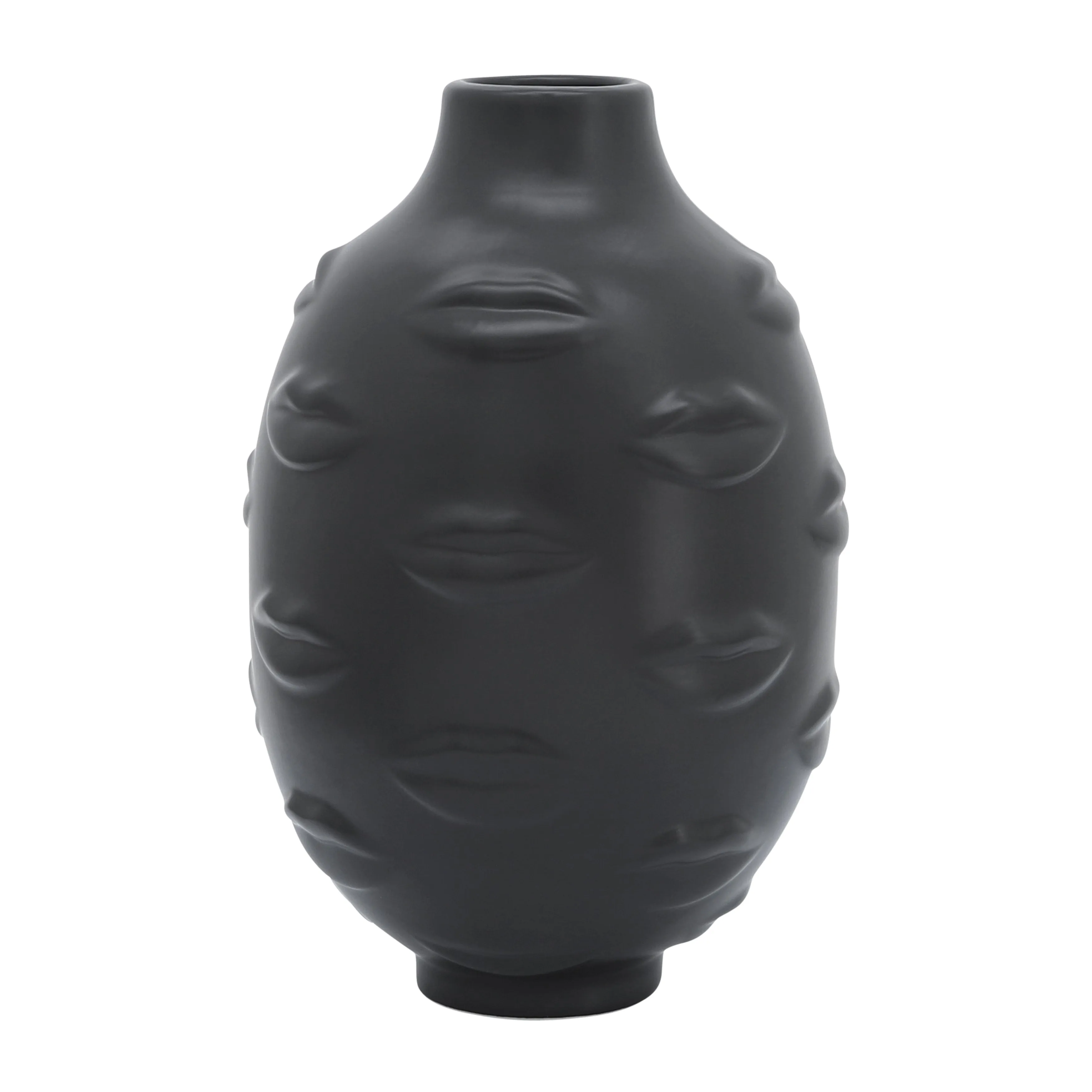 6" LIPS VASE, BLACK