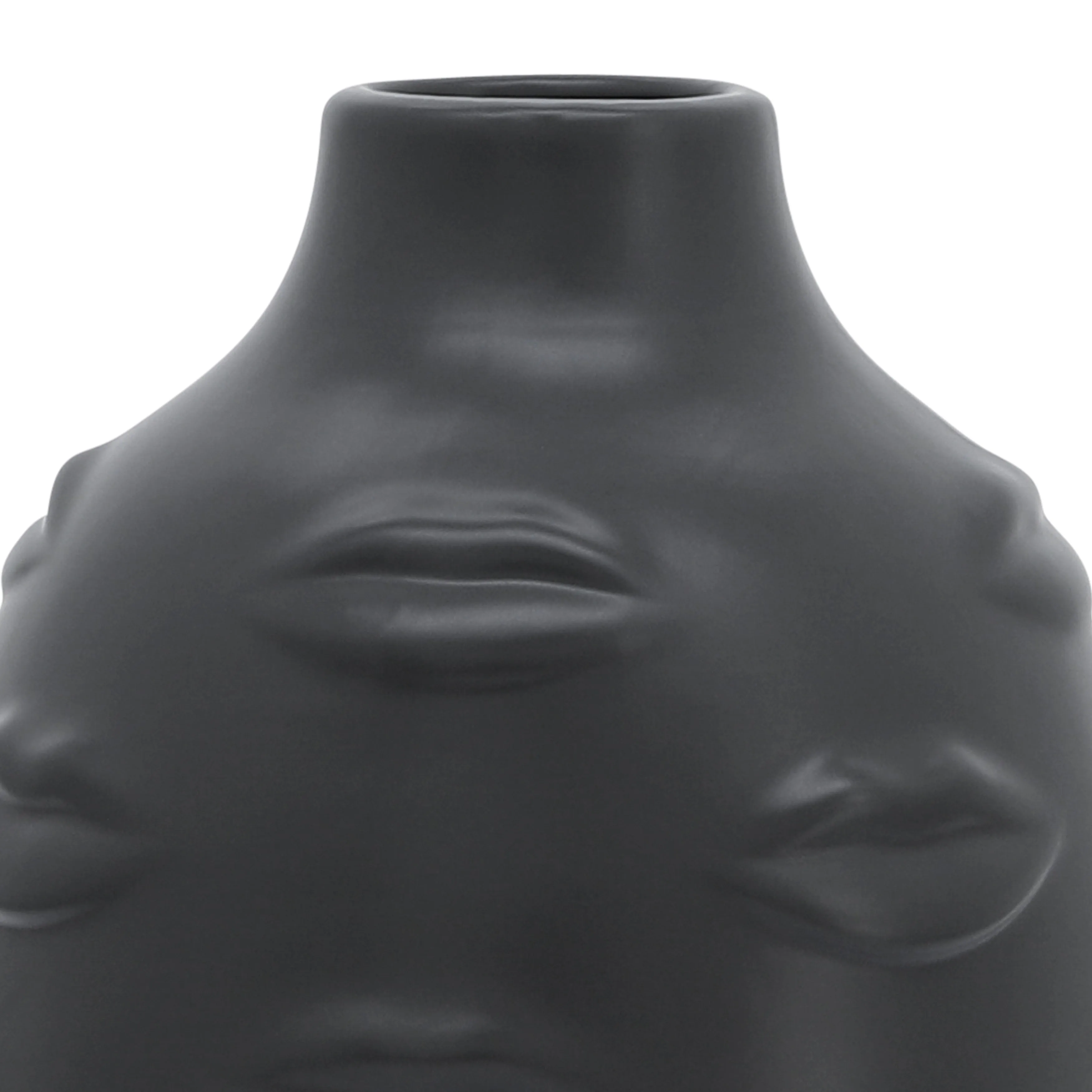 6" LIPS VASE, BLACK