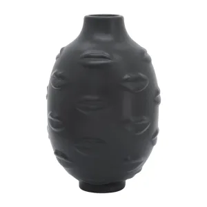 6" LIPS VASE, BLACK