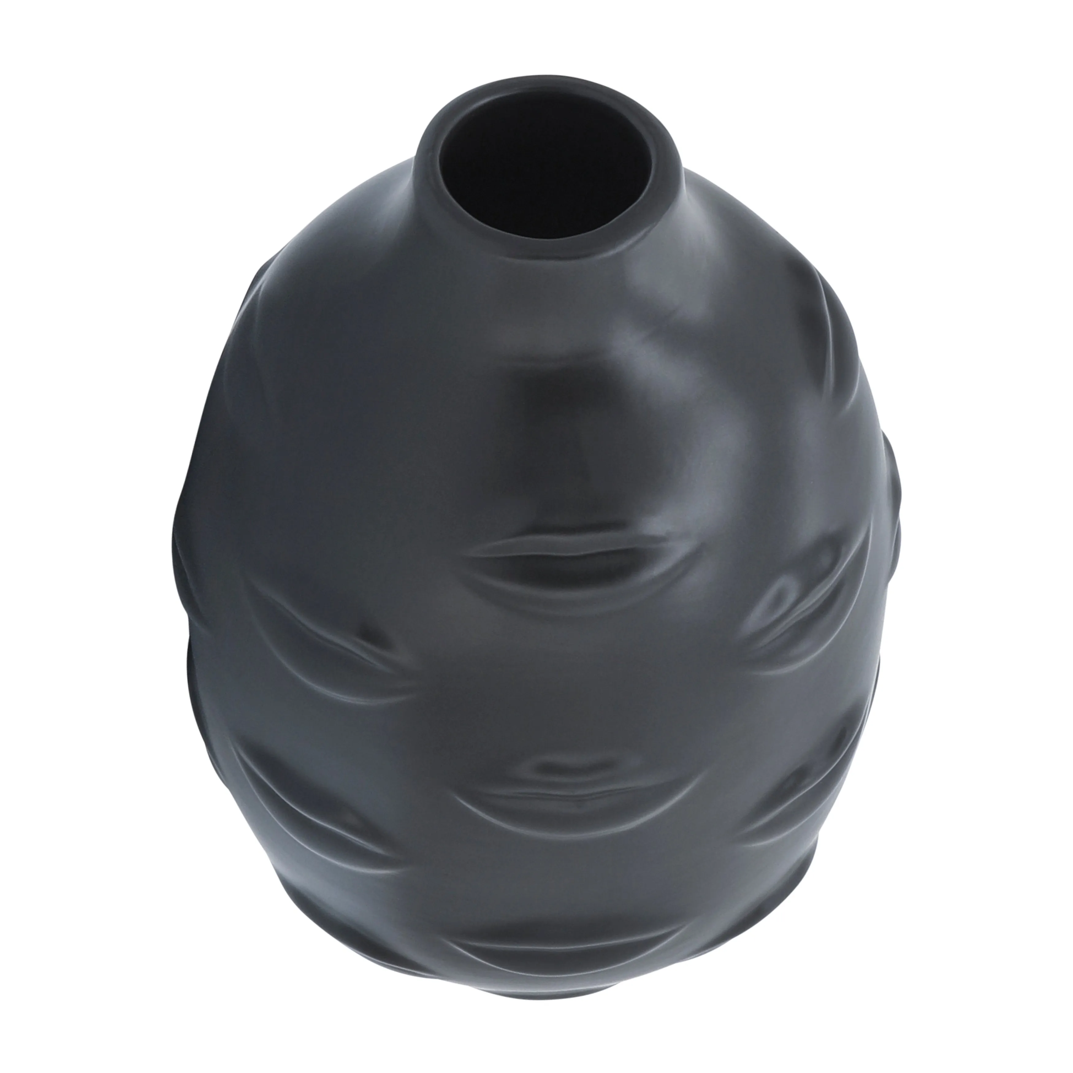 6" LIPS VASE, BLACK