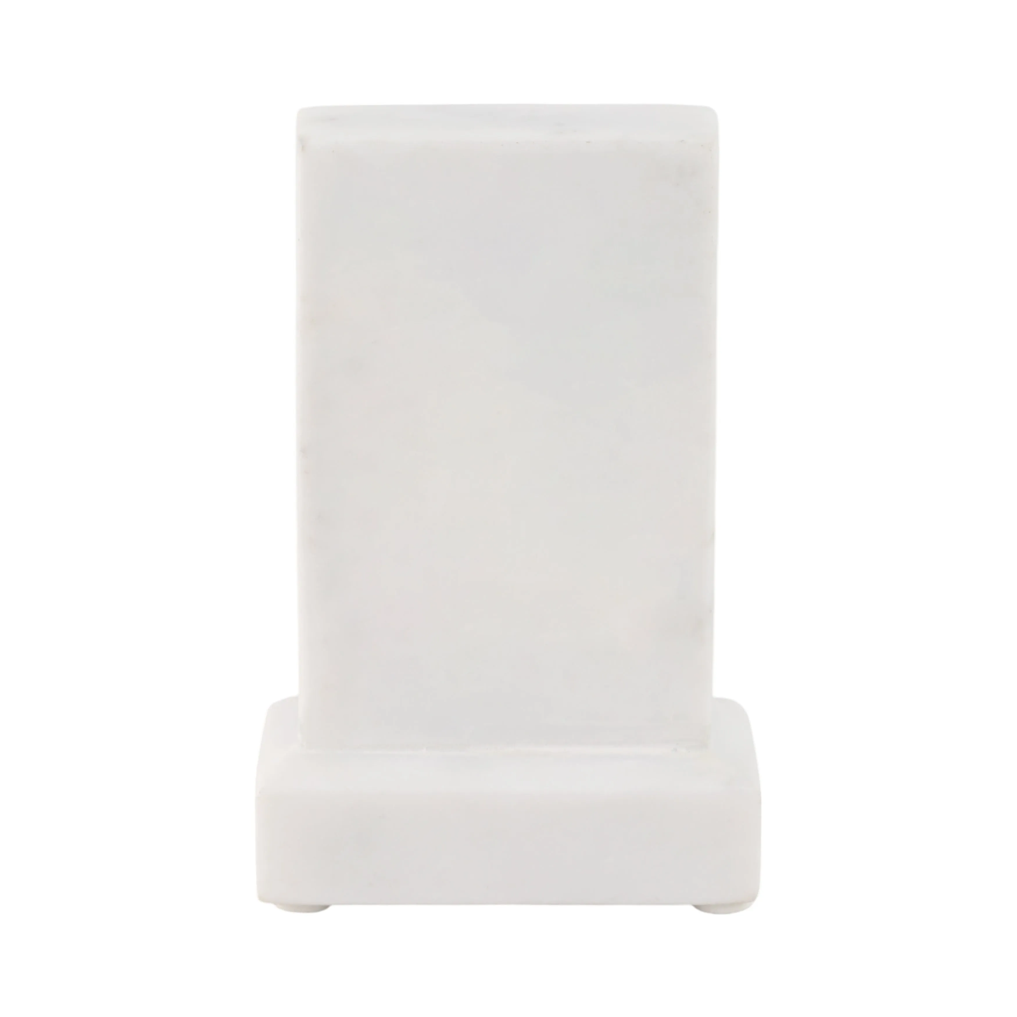 6" Marble Clock On Base, White