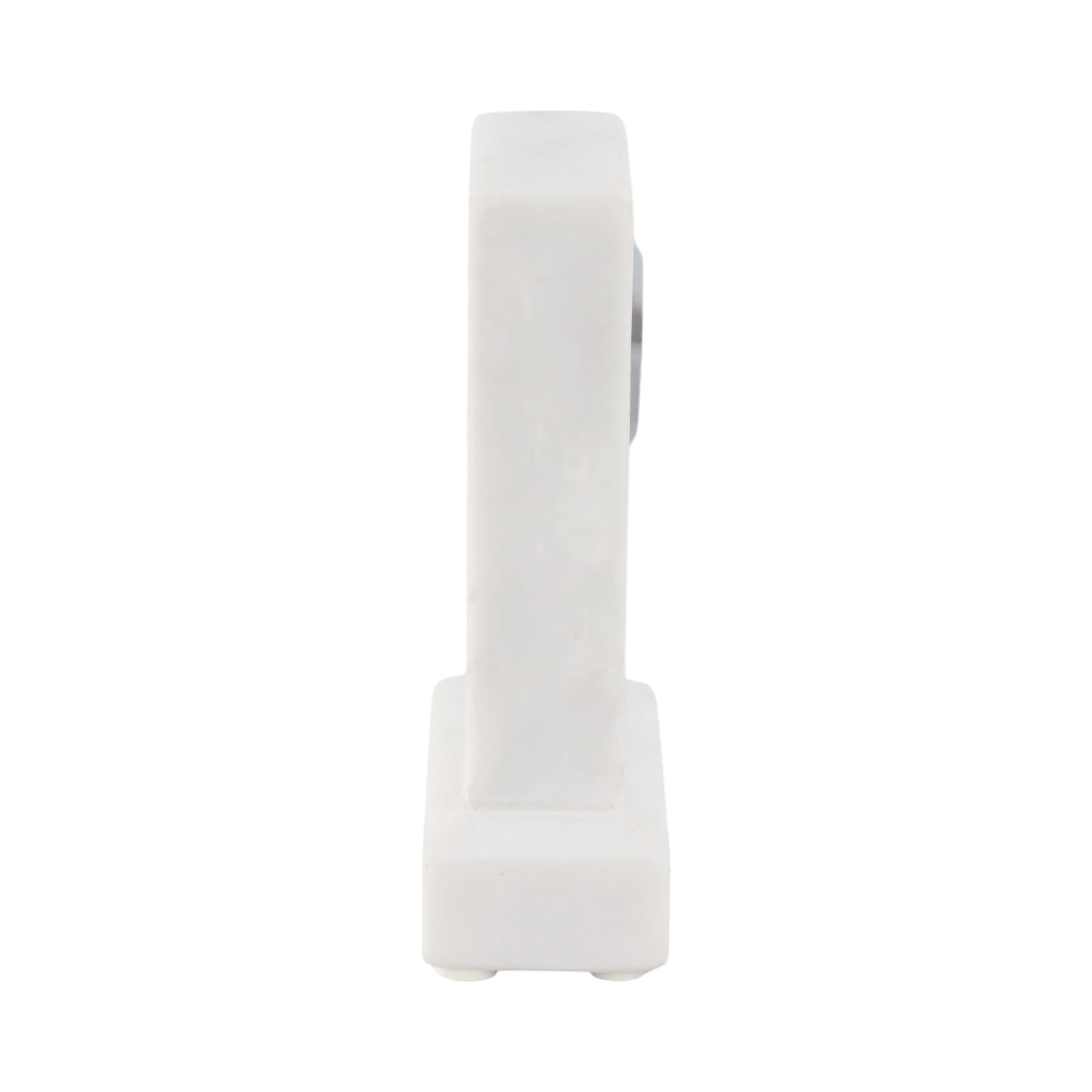 6" Marble Clock On Base, White