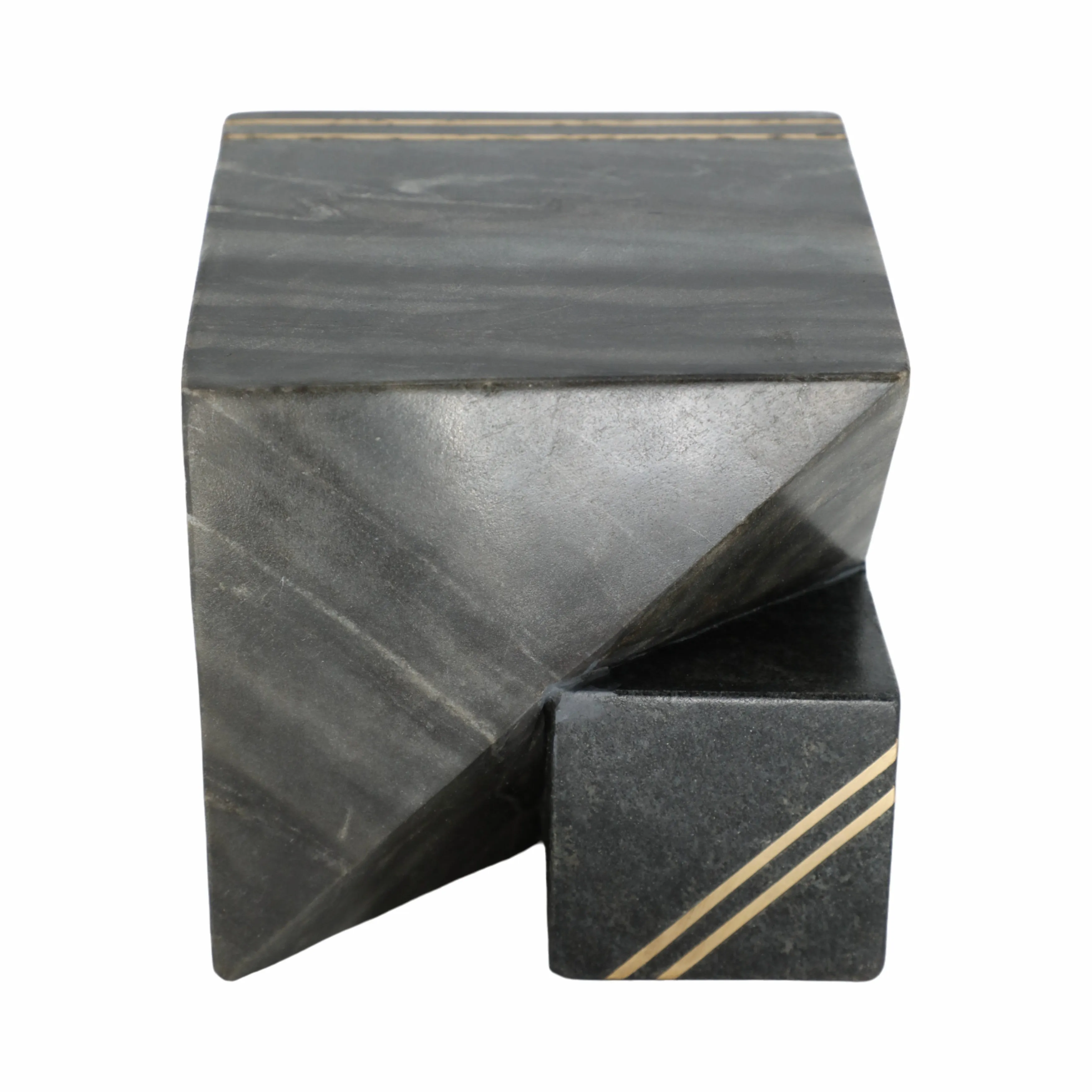 6" Waipo Gray Marble Cube