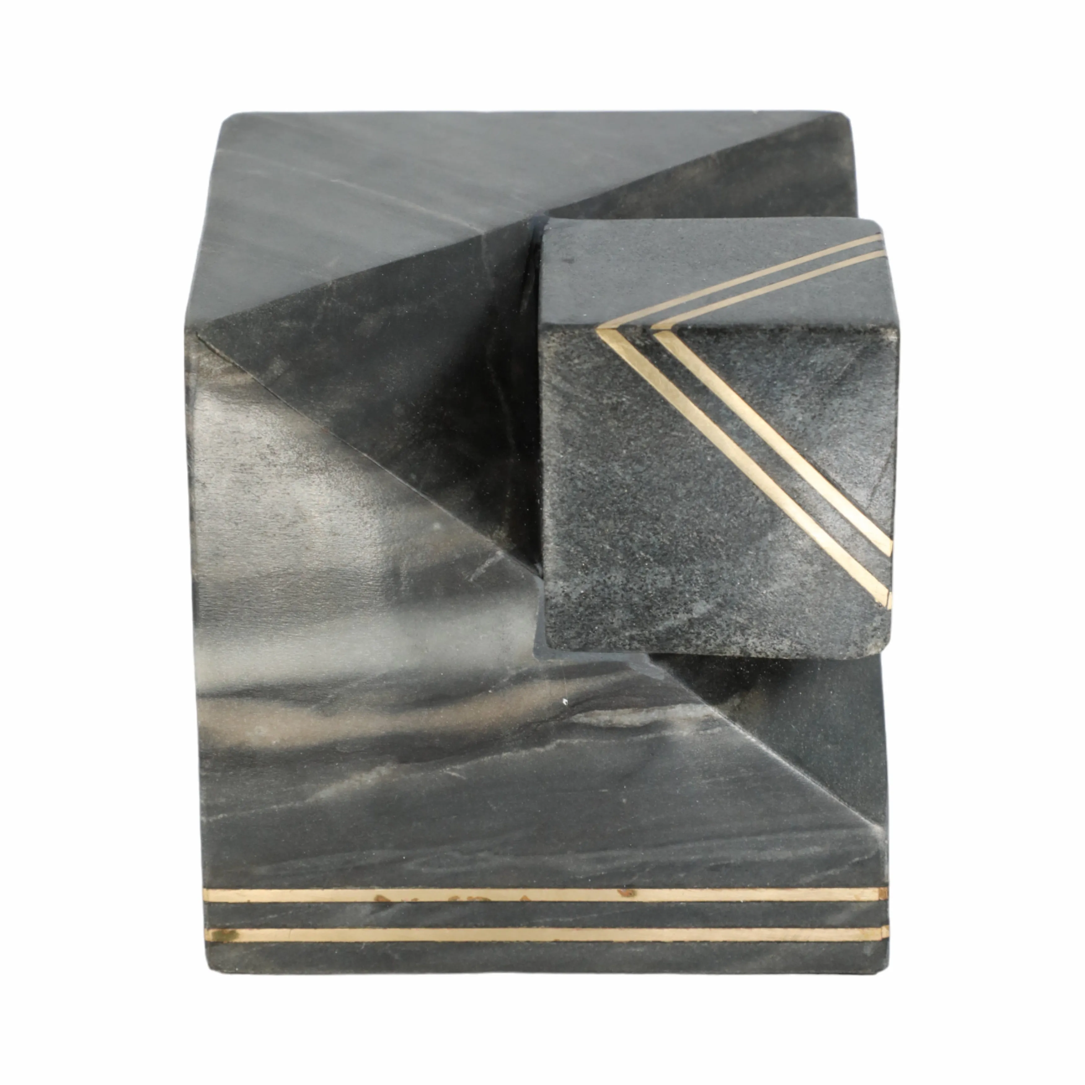 6" Waipo Gray Marble Cube