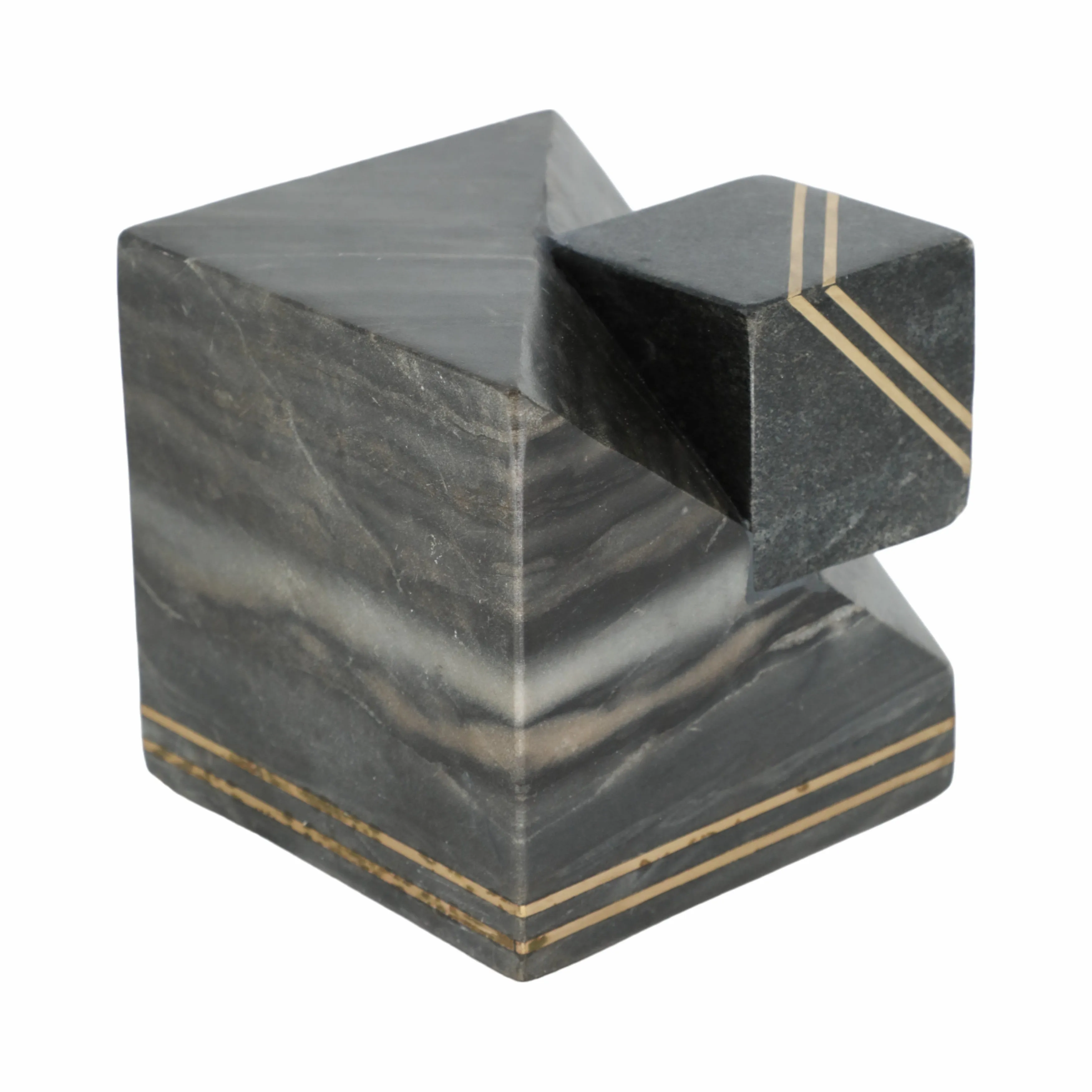 6" Waipo Gray Marble Cube