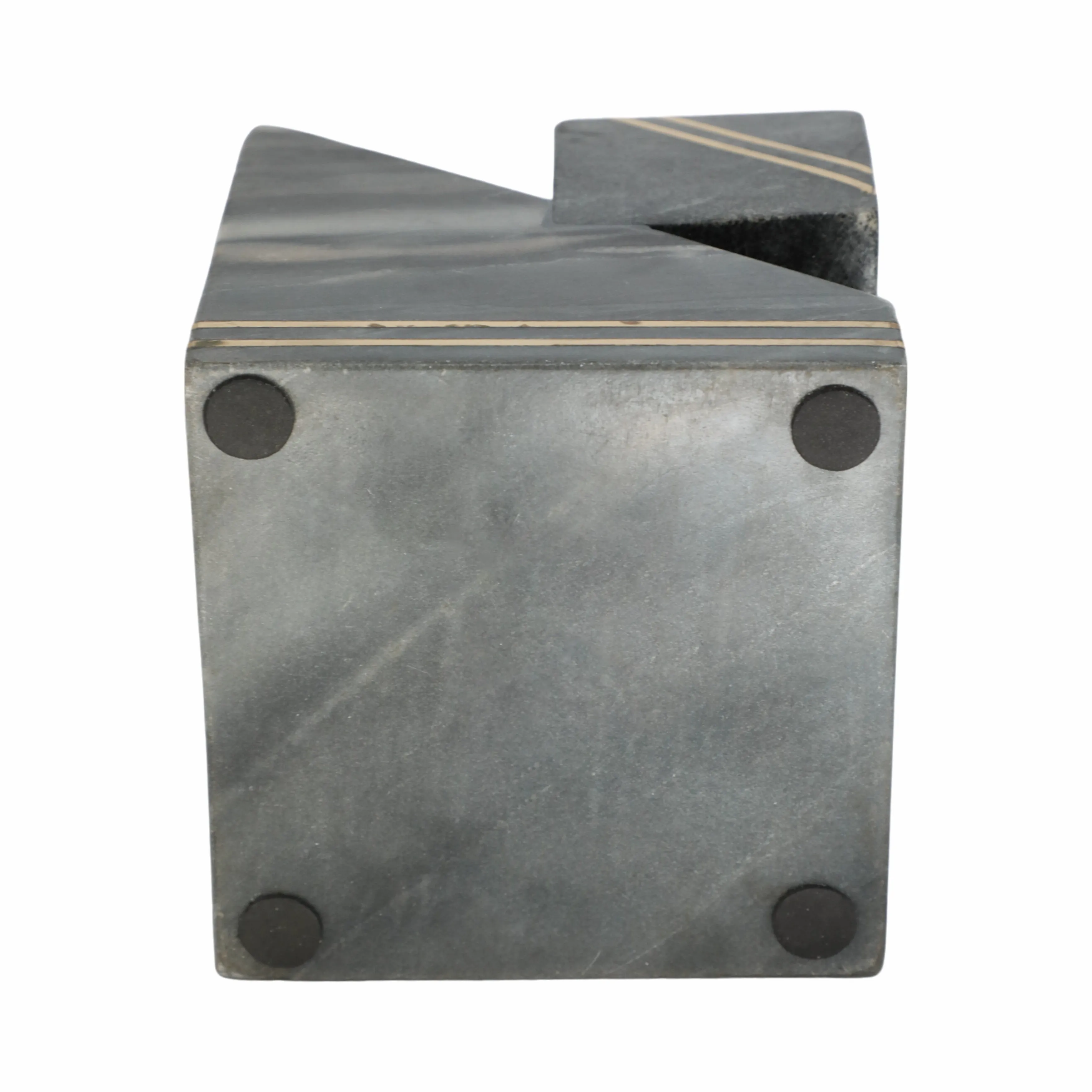 6" Waipo Gray Marble Cube