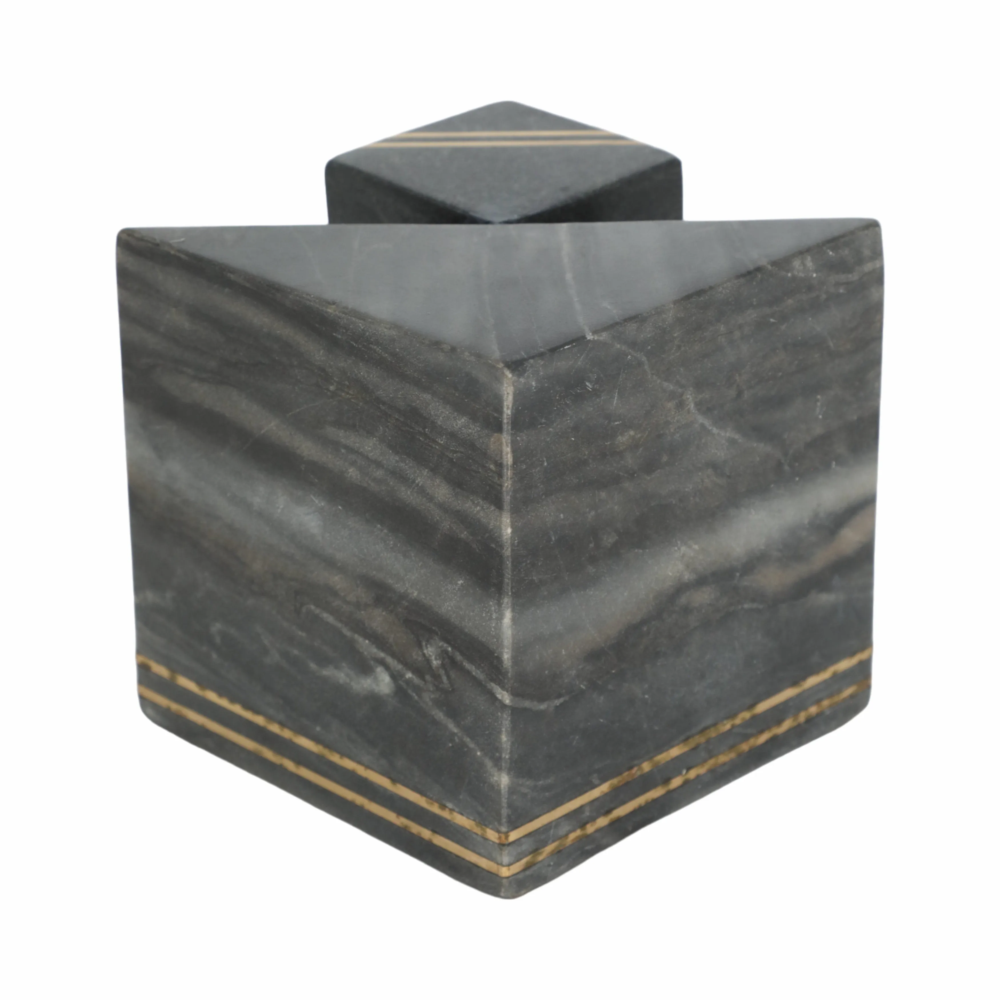 6" Waipo Gray Marble Cube