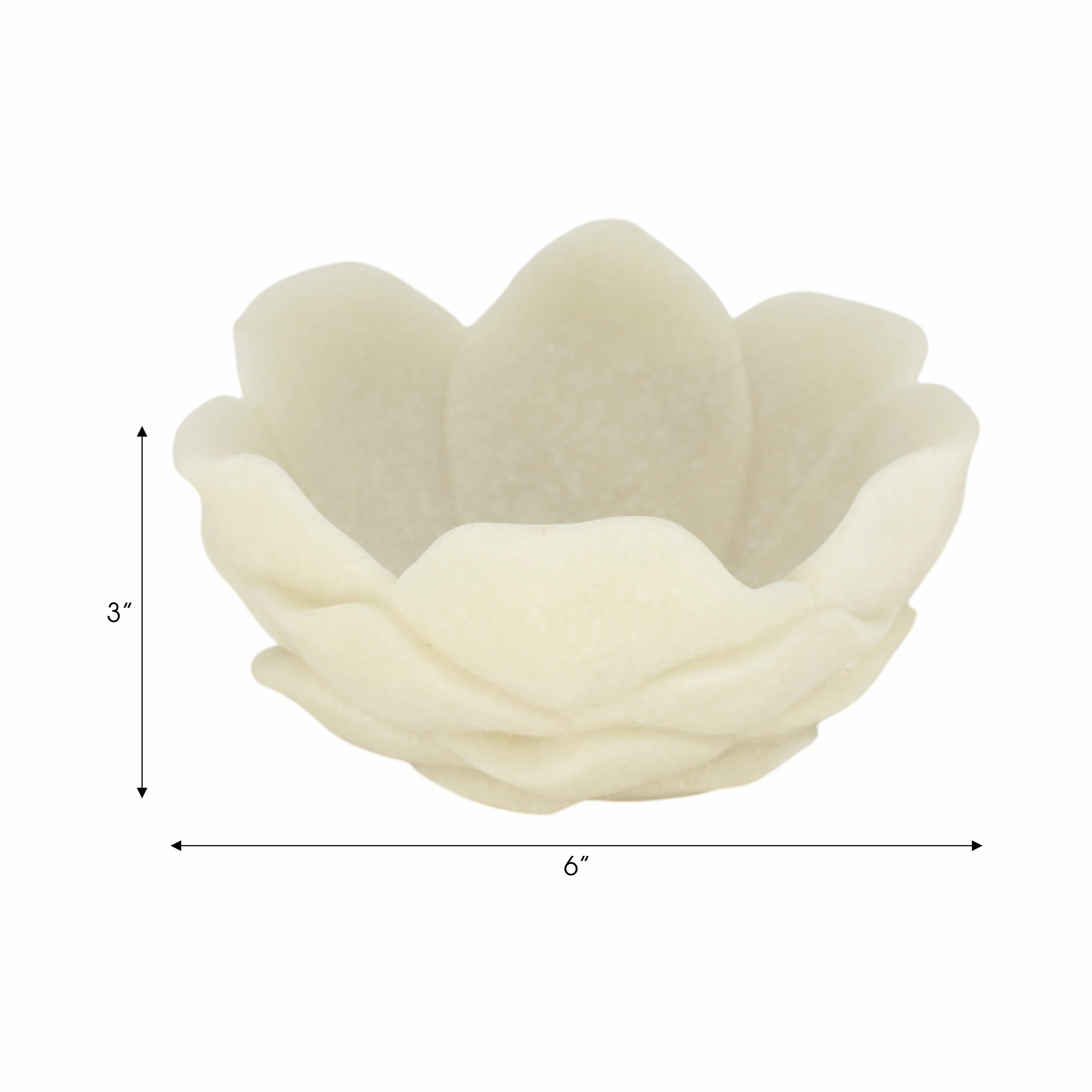 6" Zelen White Quartz Resin Flower Bowl