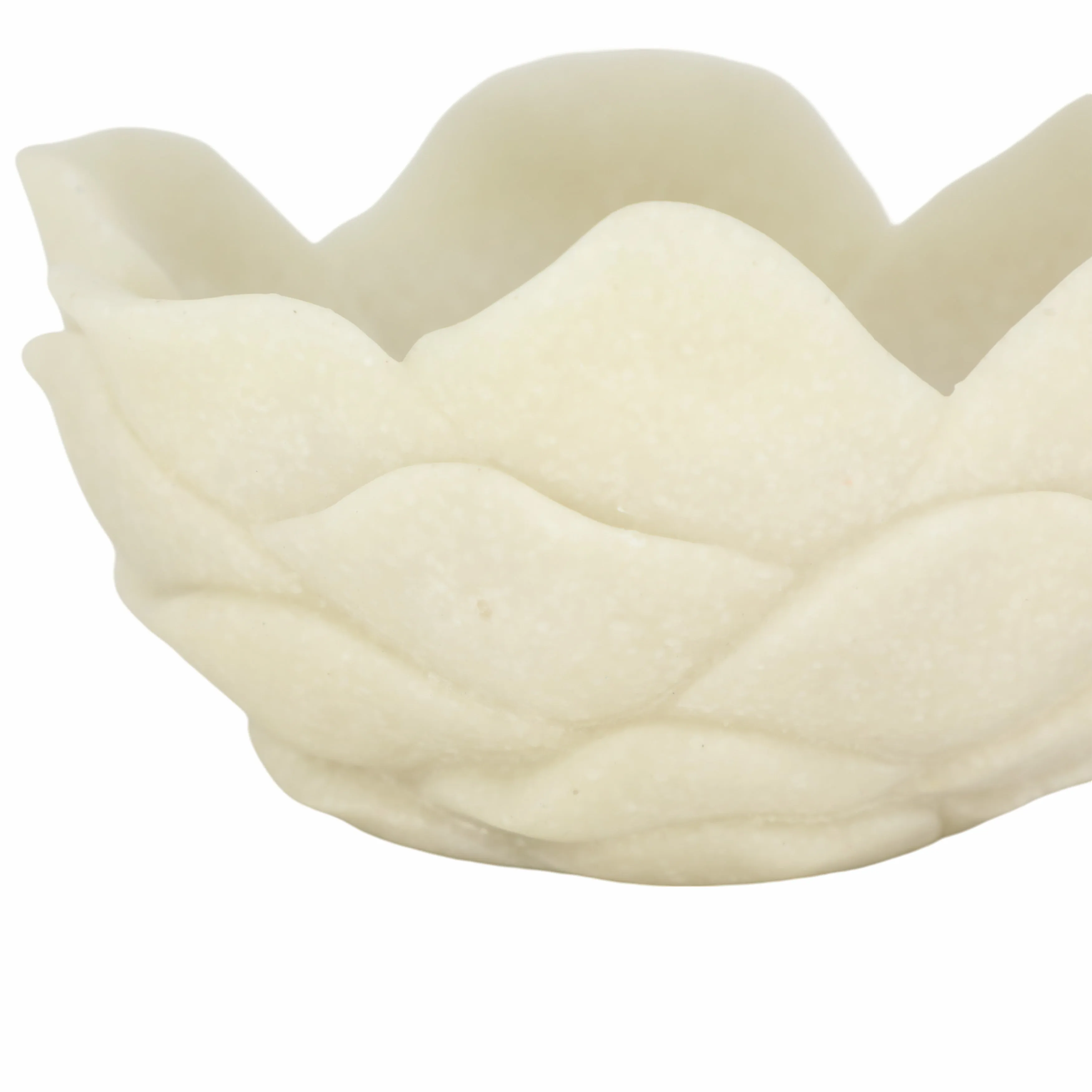 6" Zelen White Quartz Resin Flower Bowl