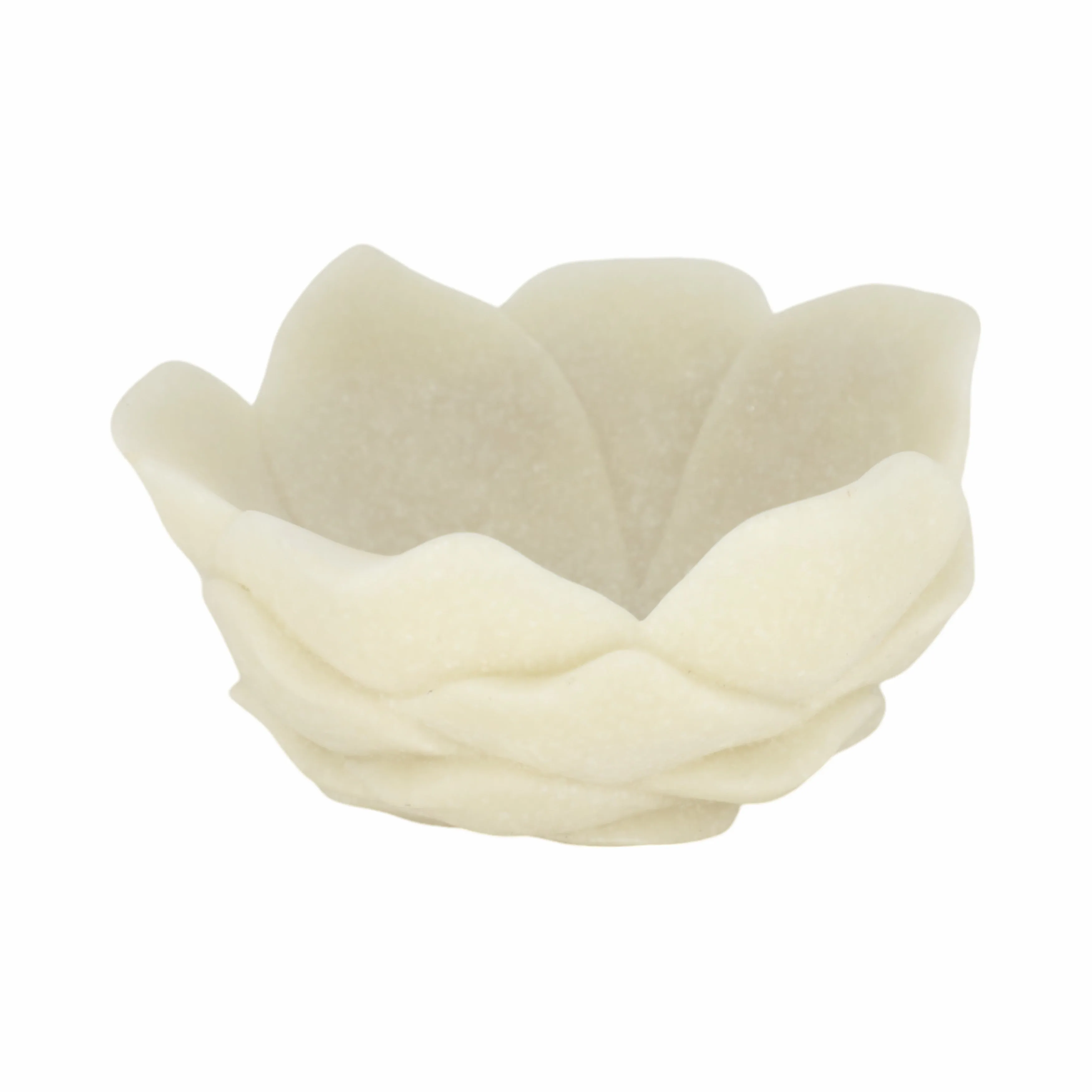 6" Zelen White Quartz Resin Flower Bowl