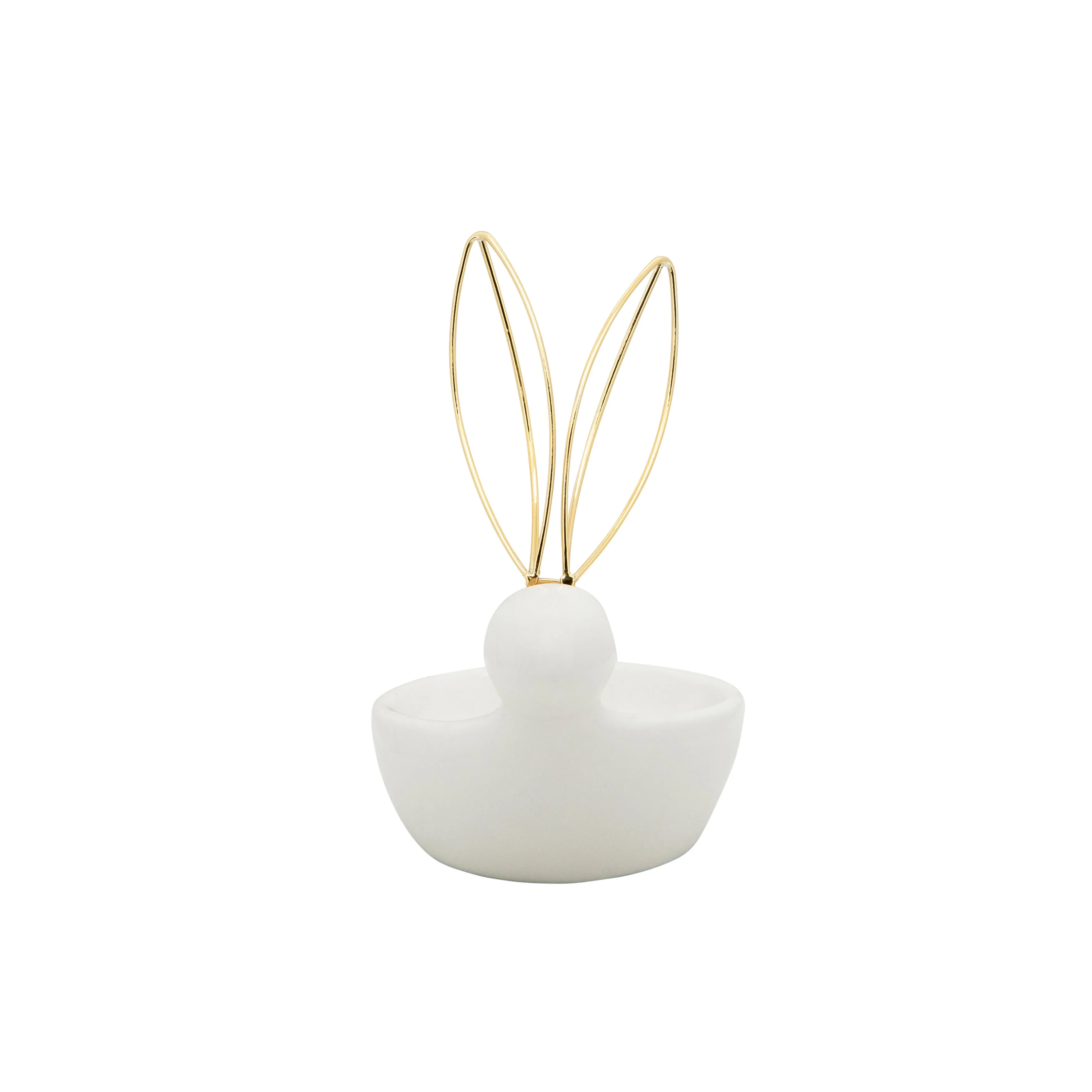6"H BUNNY TRINKET TRAY, WHITE