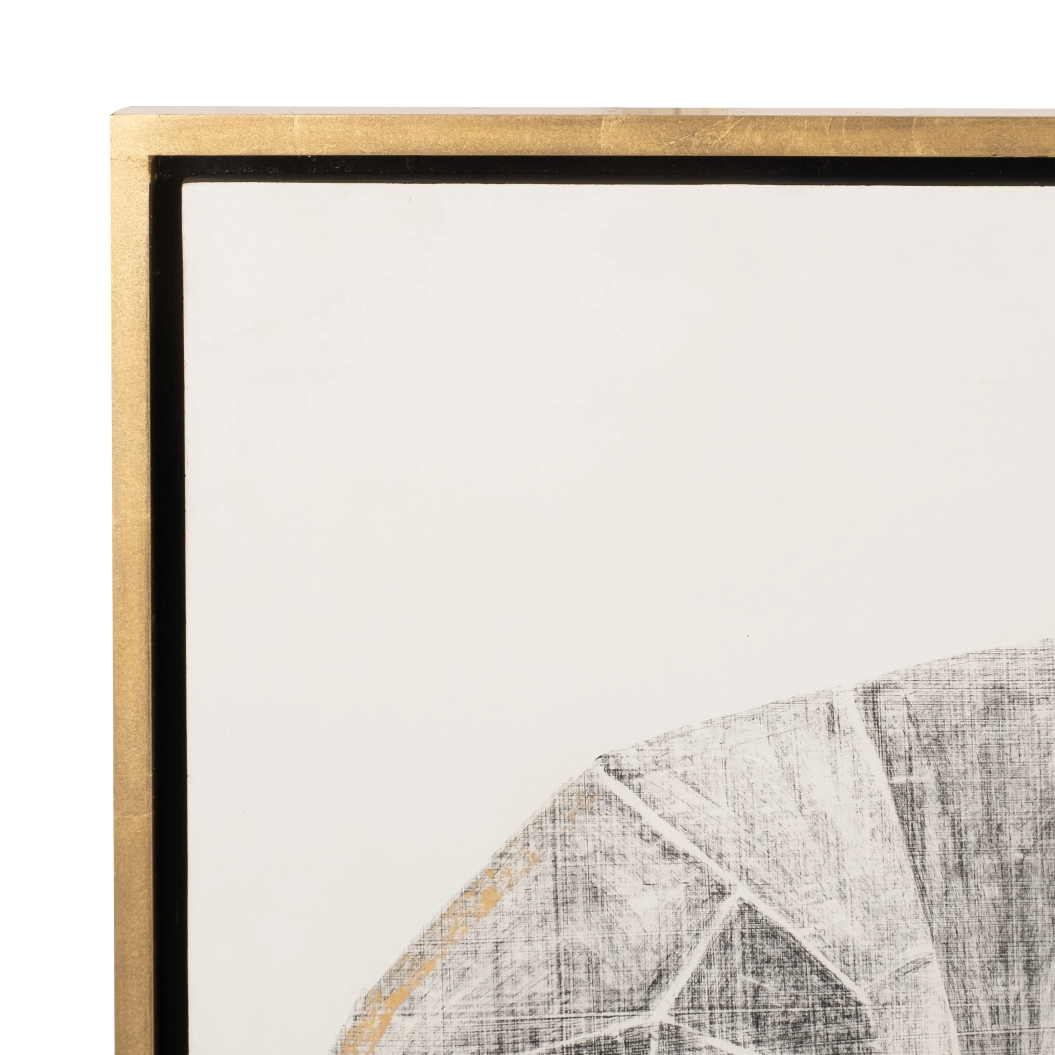 71X47, HAND PAINTED CHARCOAL RHINO W/GOLD LEAF