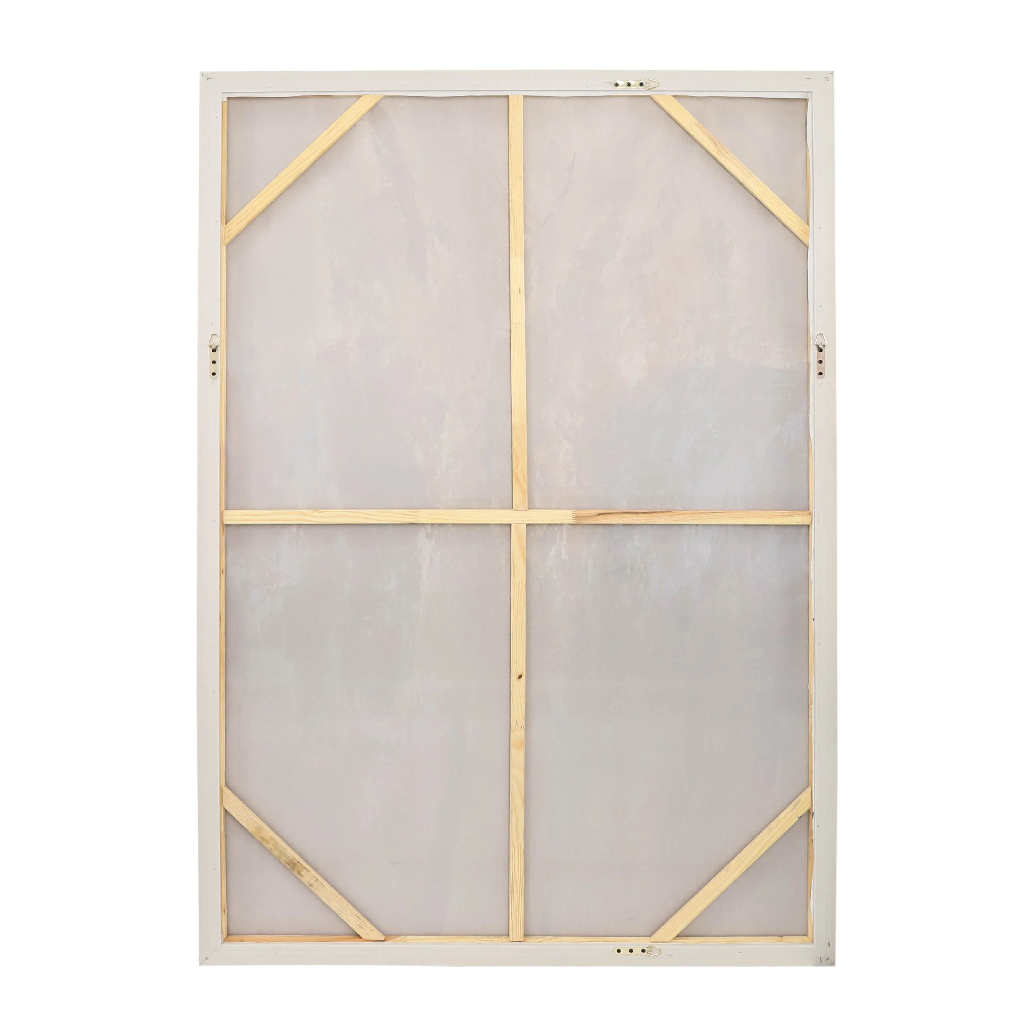 74X50  FRAMED HAND PAINTED ABSTRACT CANVAS, MULTI