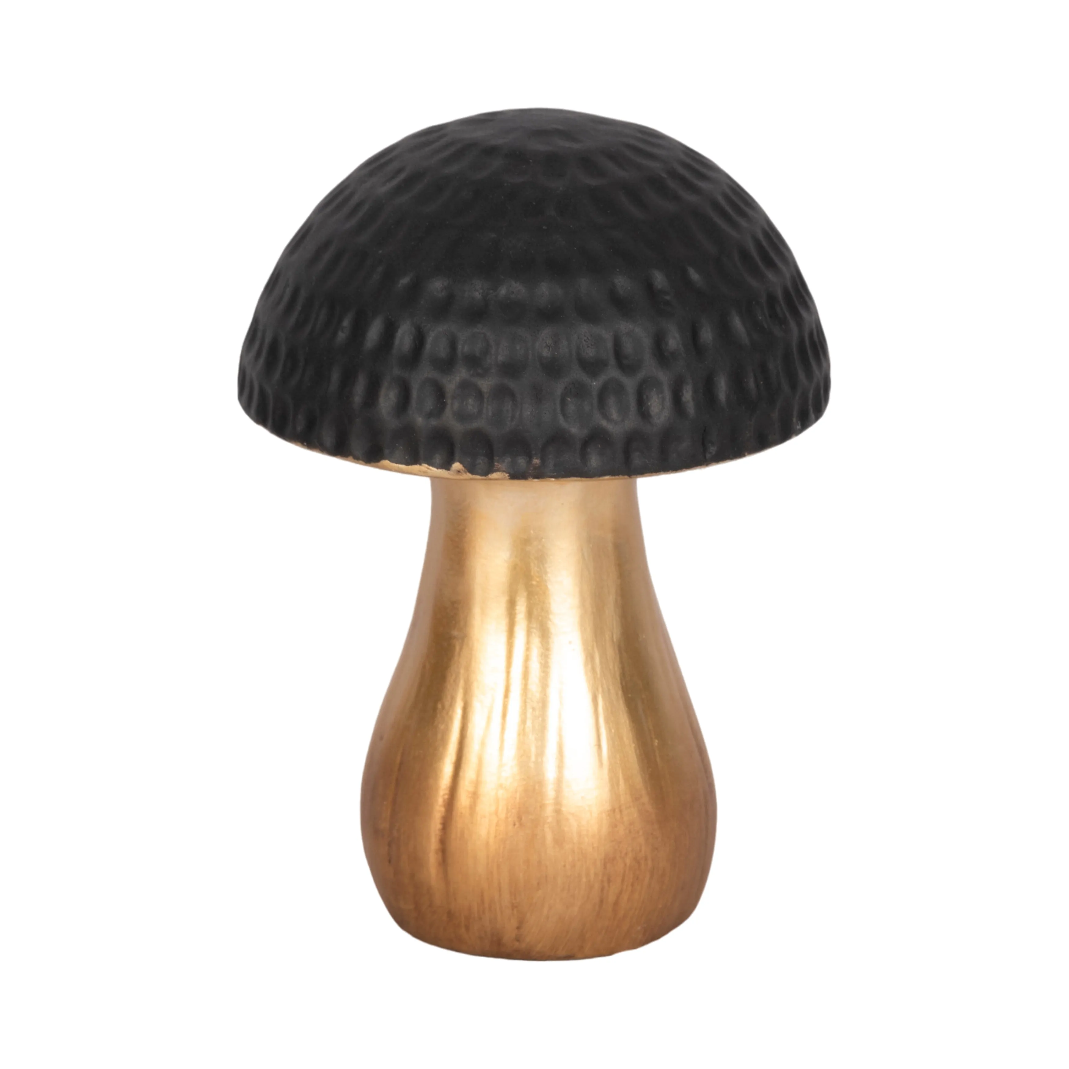 7" Hammered Top Mushroom, Black/gold