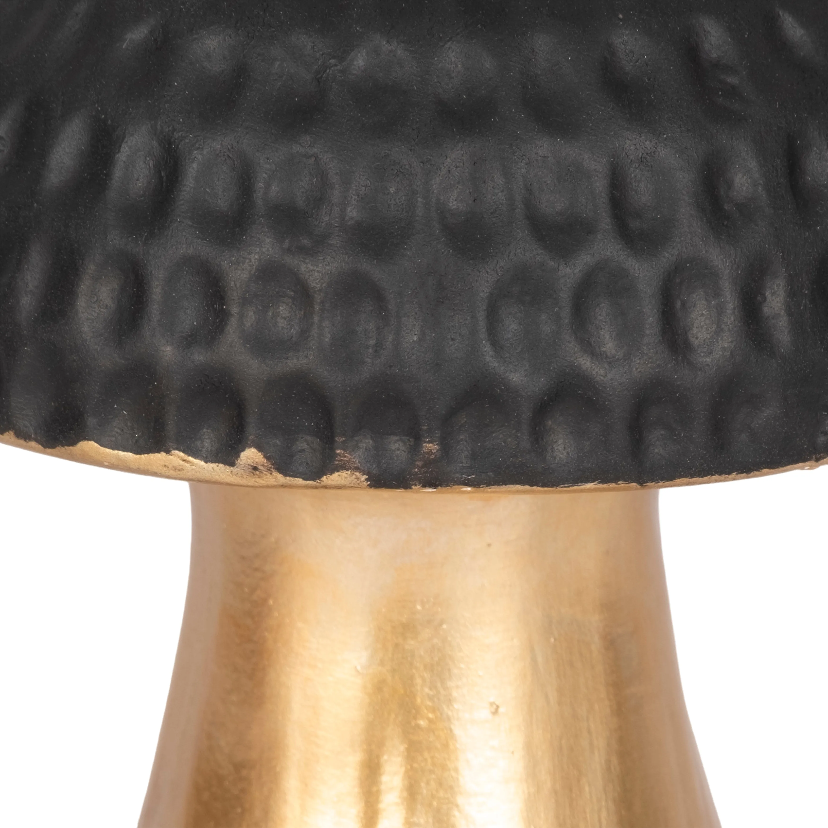 7" Hammered Top Mushroom, Black/gold
