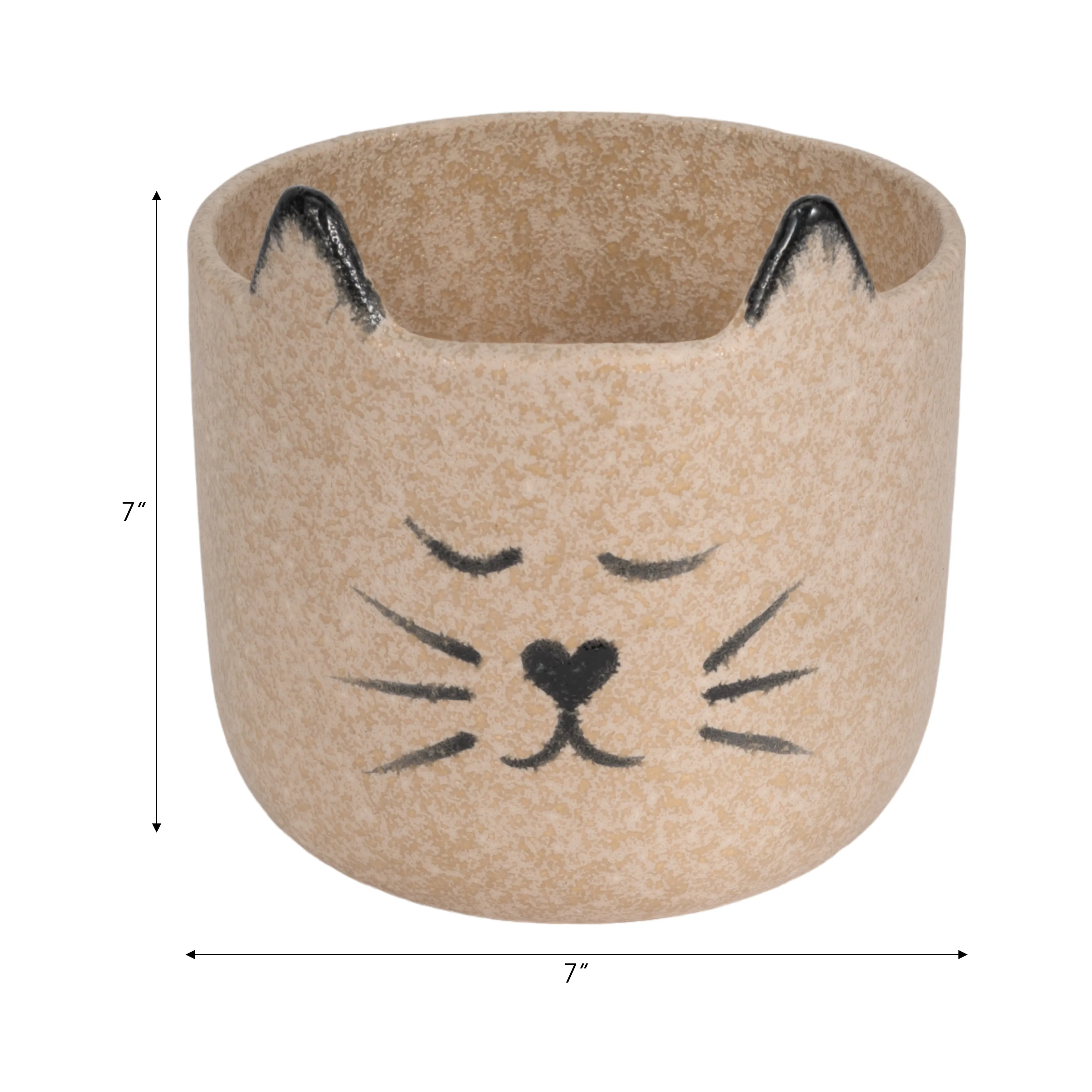 7" Kitty Planter, Tan