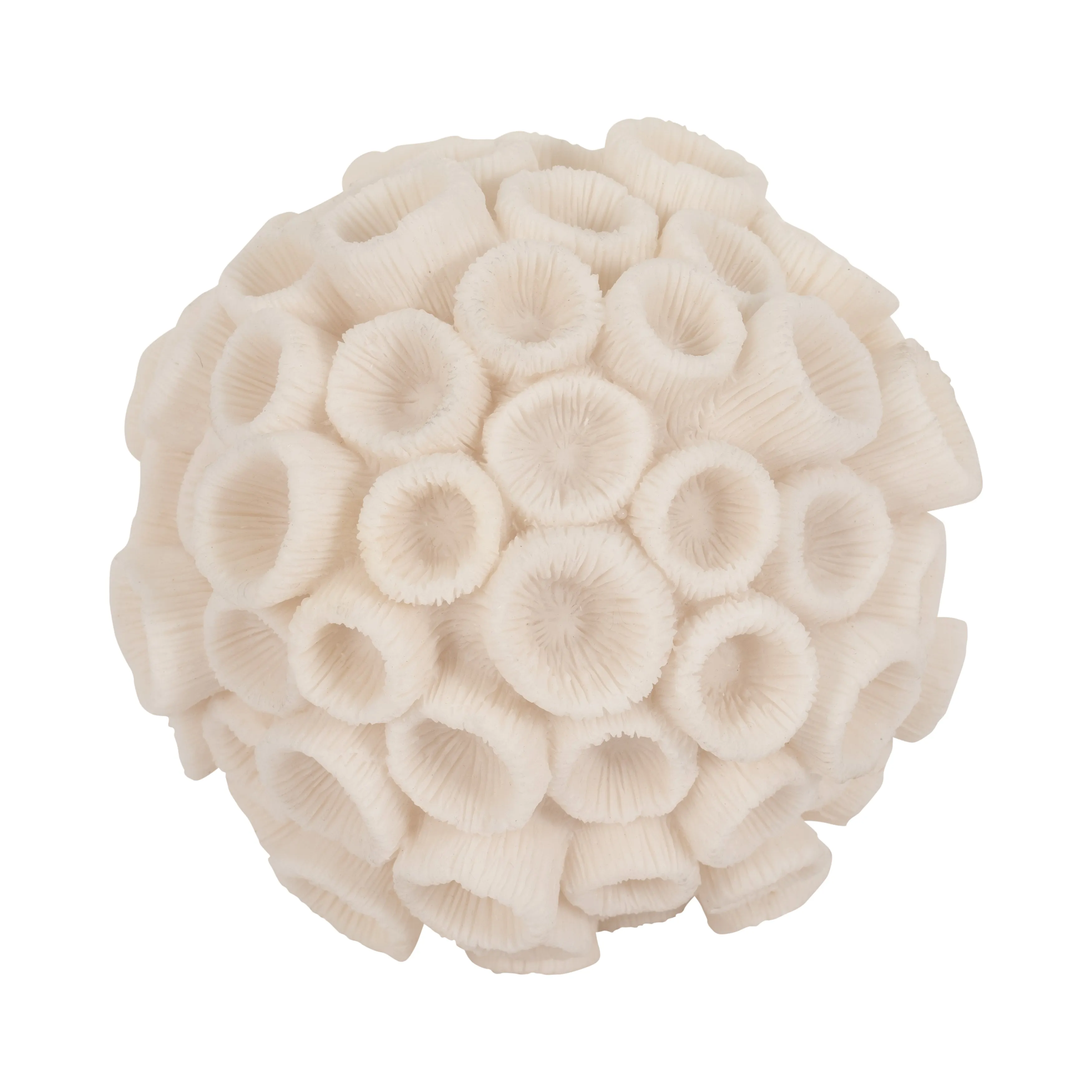 7" Round Coral Orb, Ivory
