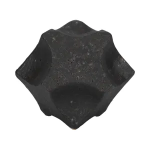 7" Textured Geometric Orb, Black