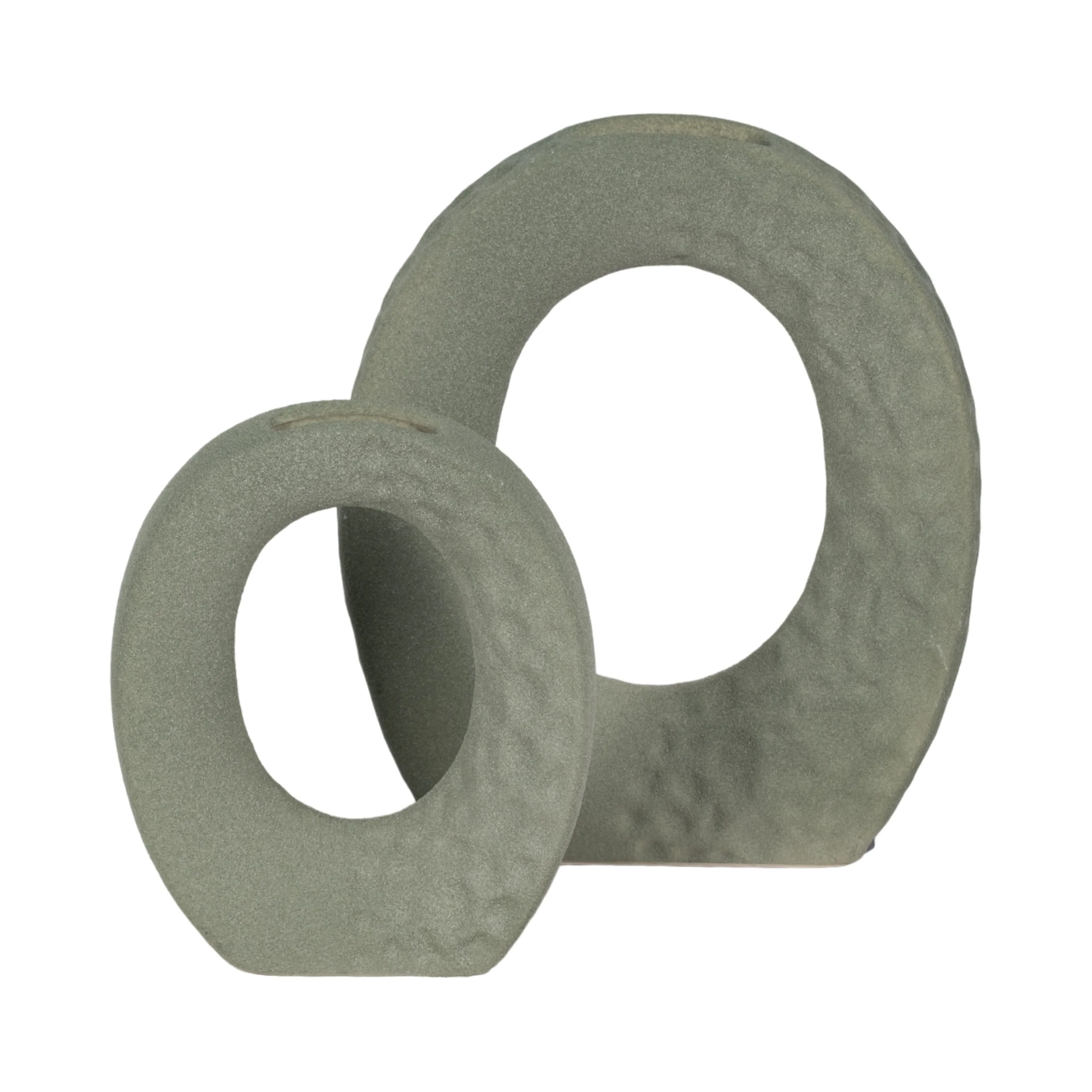 7" Textured Open Cut-out With Vase Opening, Sage G