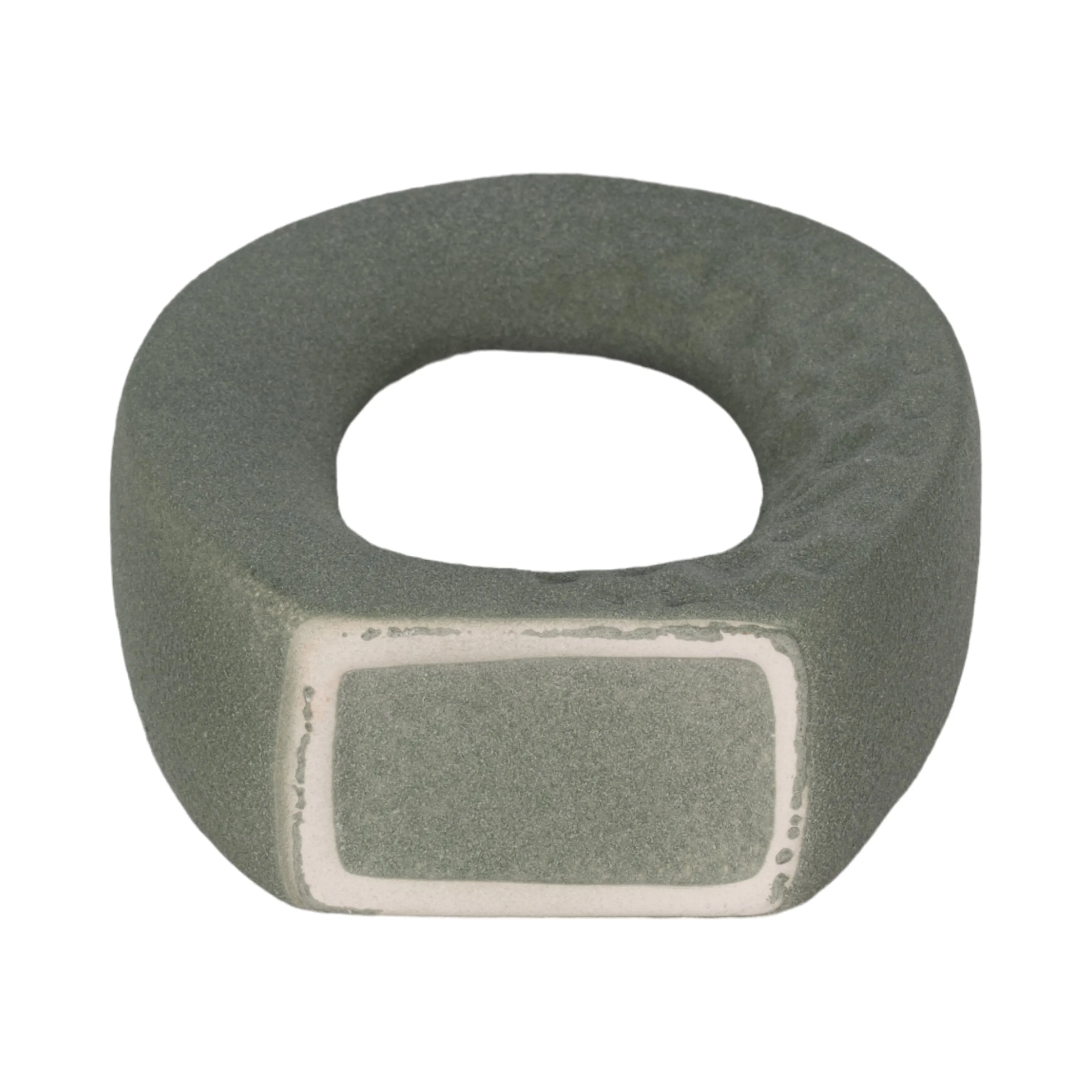 7" Textured Open Cut-out With Vase Opening, Sage G