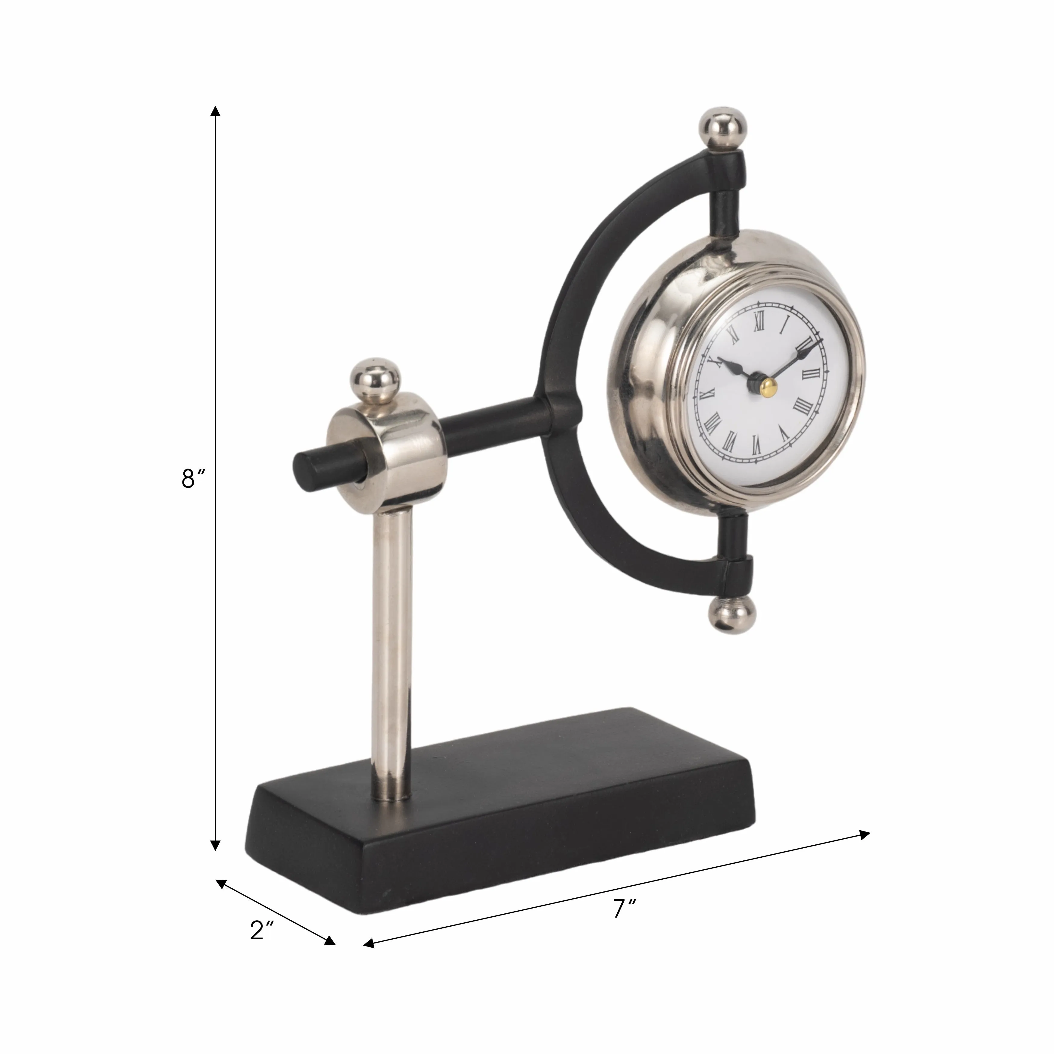 7" Tia Silver Desk Clock