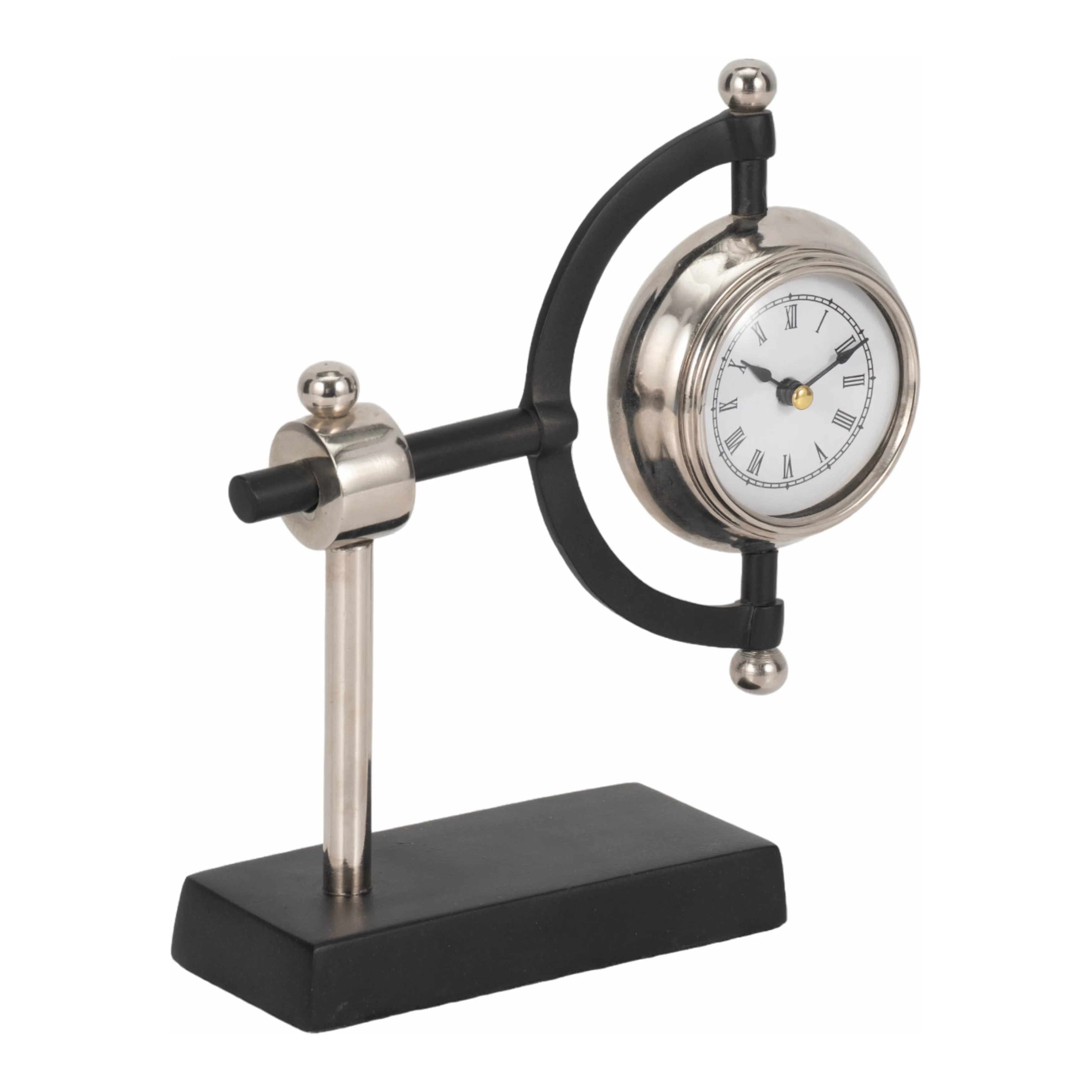 7" Tia Silver Desk Clock
