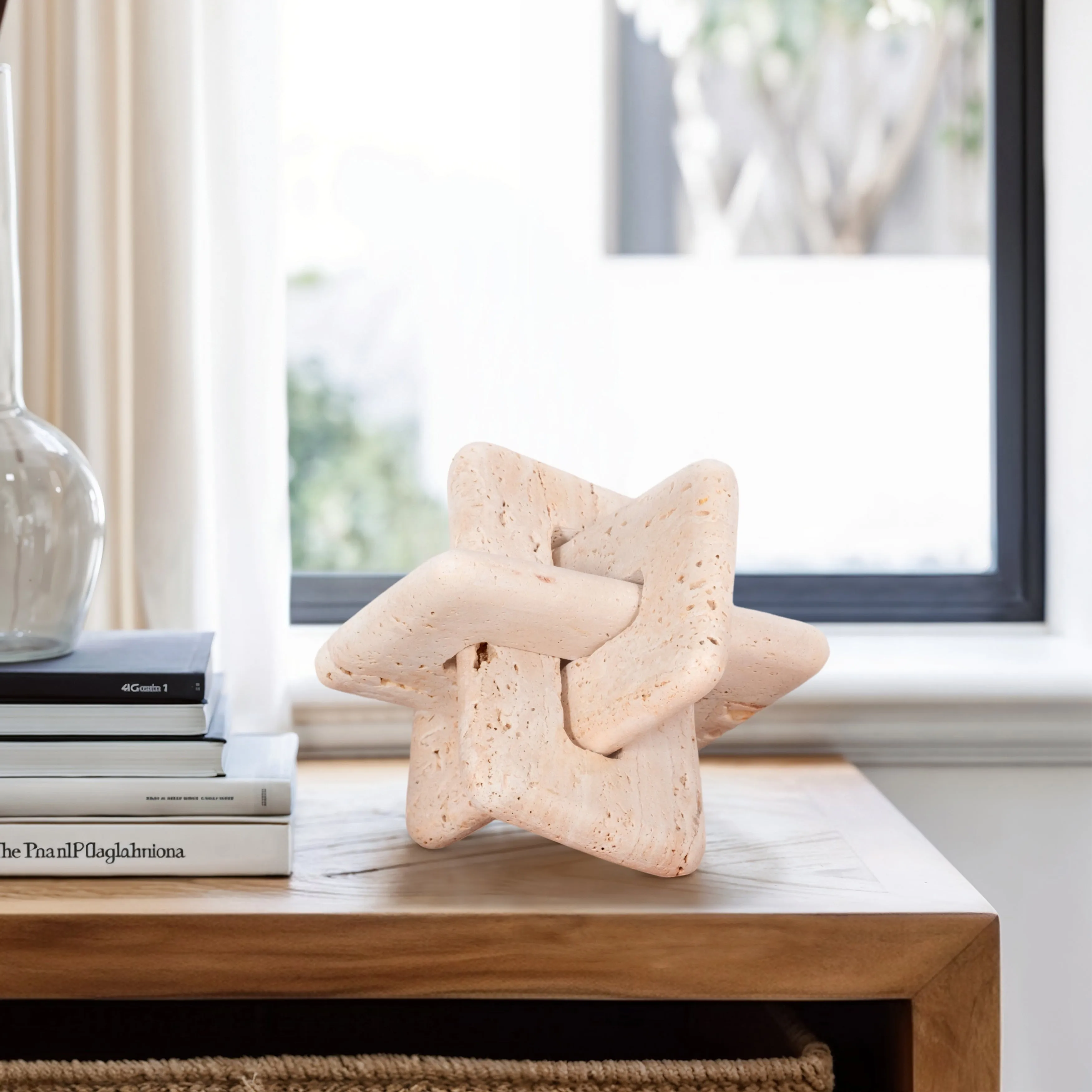 7" Travertine Squared Knot, Tan