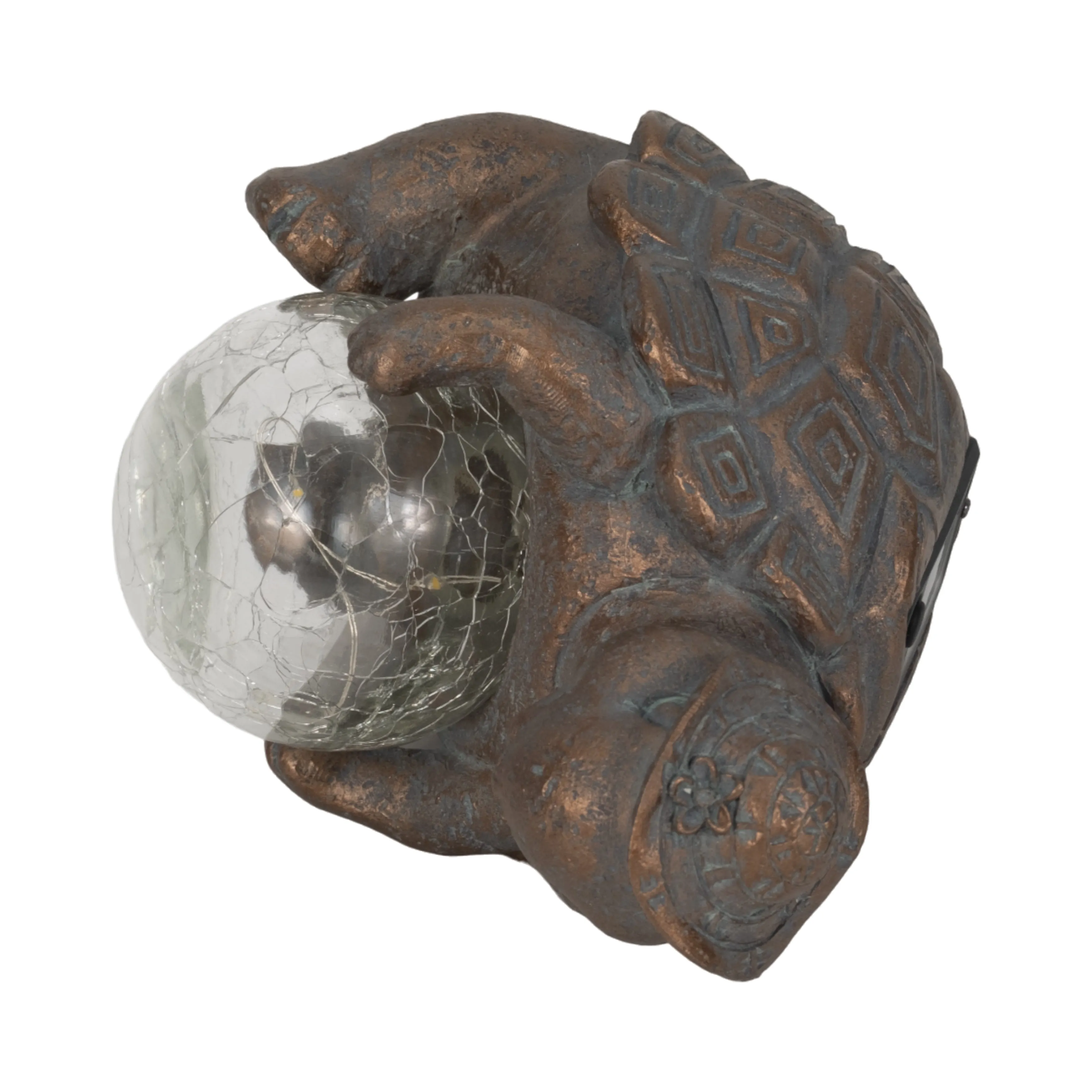 7" Turtle With Solar Orb, Antique Copper