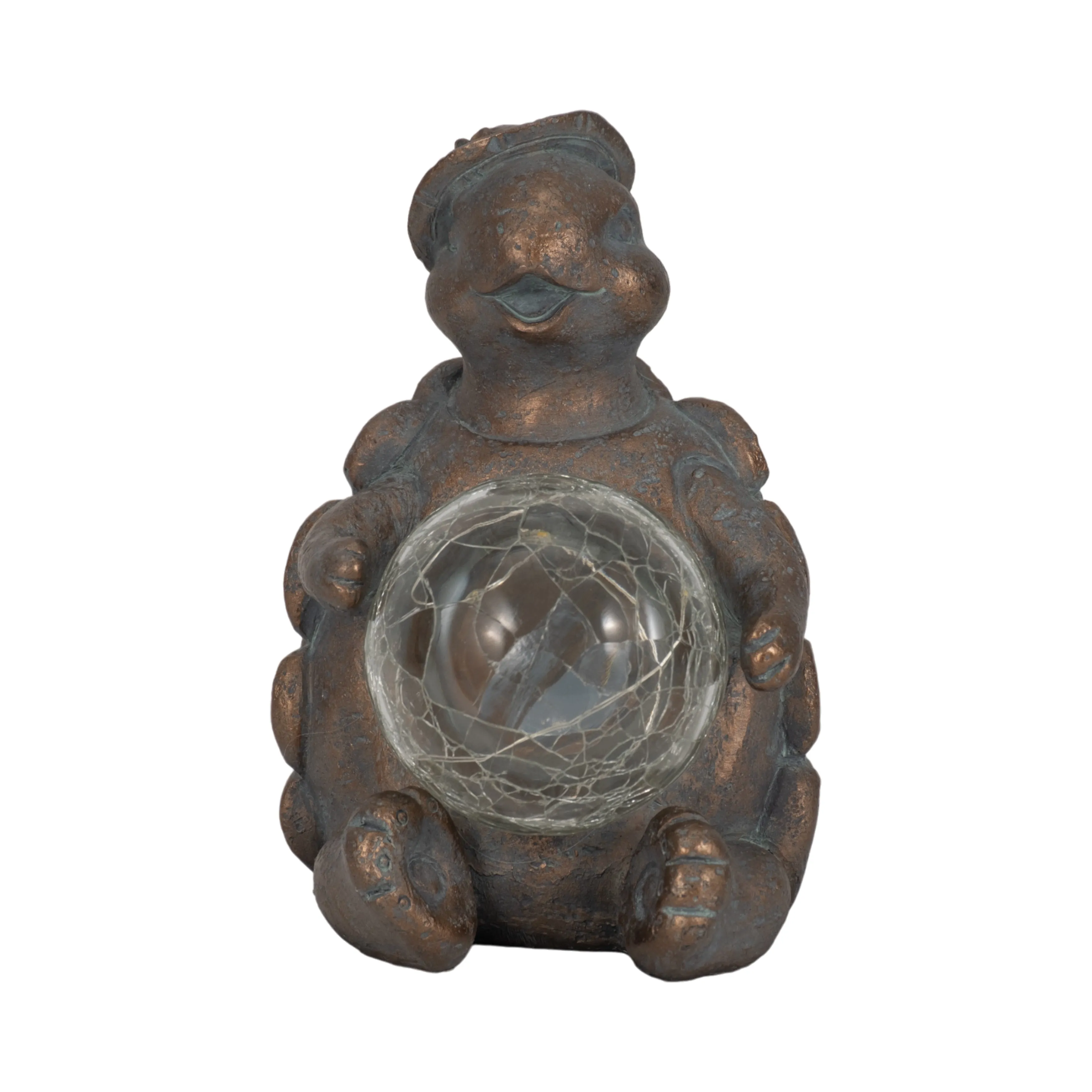 7" Turtle With Solar Orb, Antique Copper